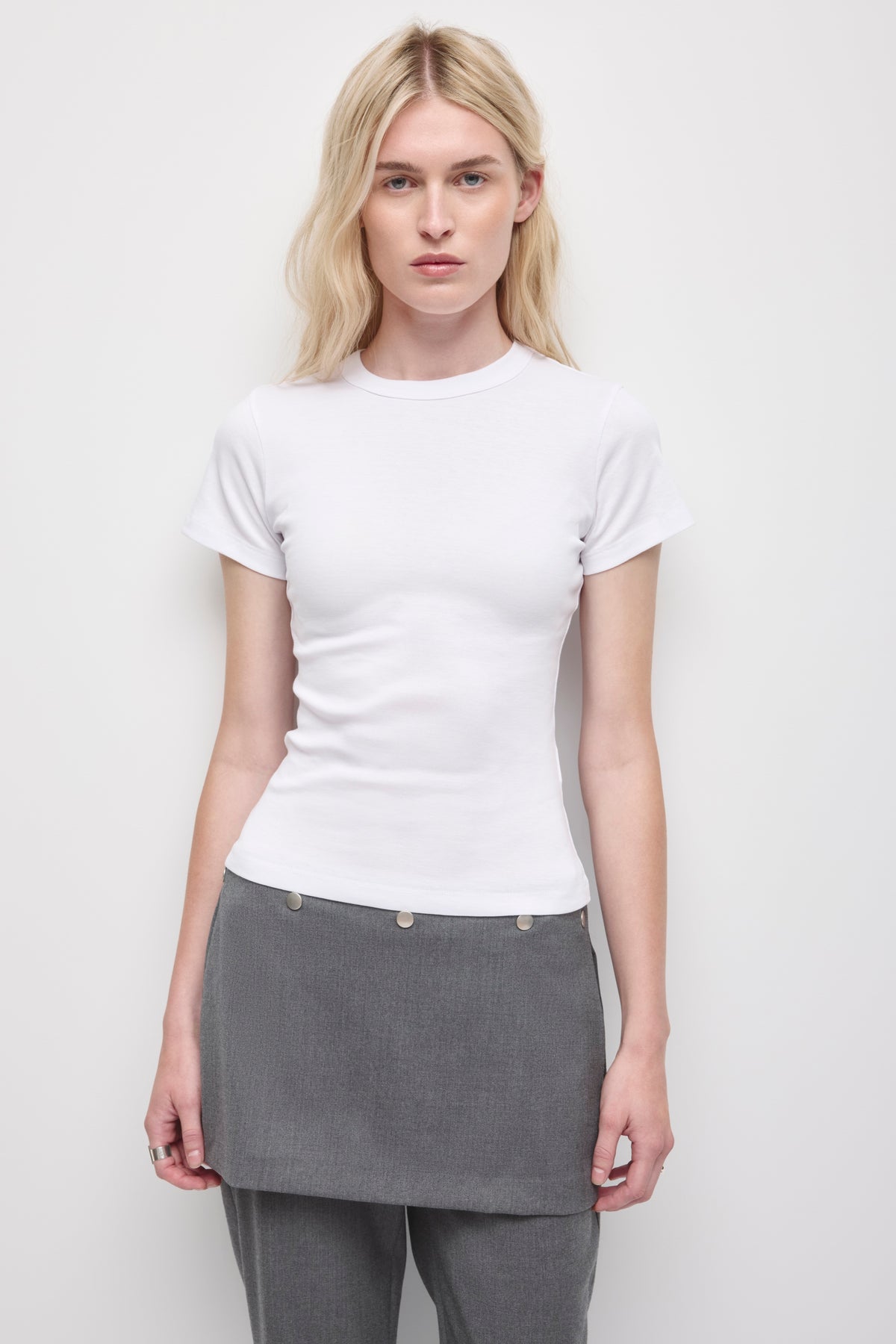 Women's Micro Rib Tee  in White