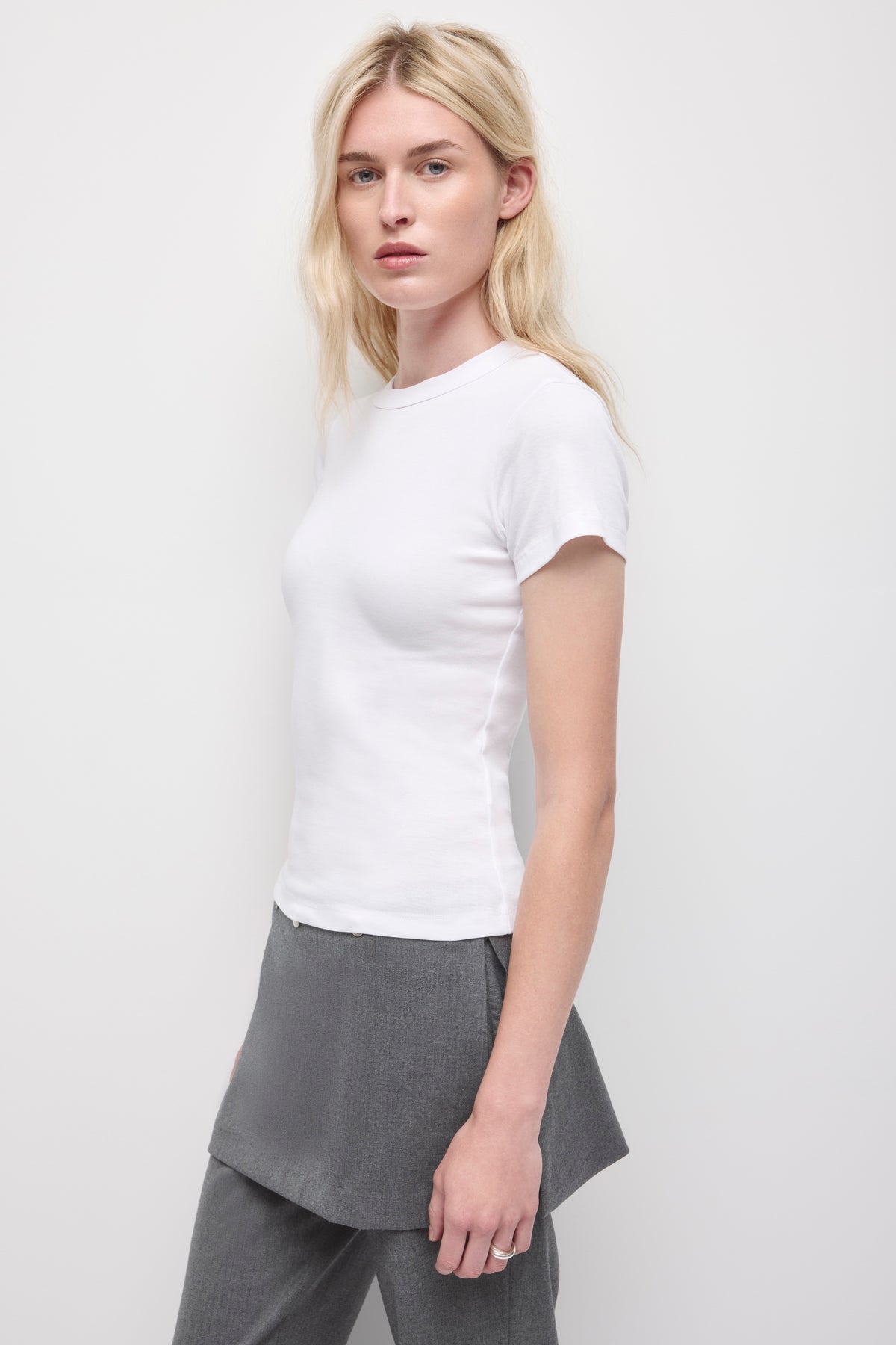 Women's Micro Rib Tee  in White