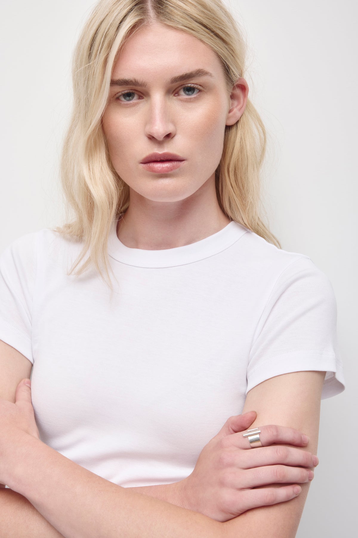 Women's Micro Rib Tee  in White