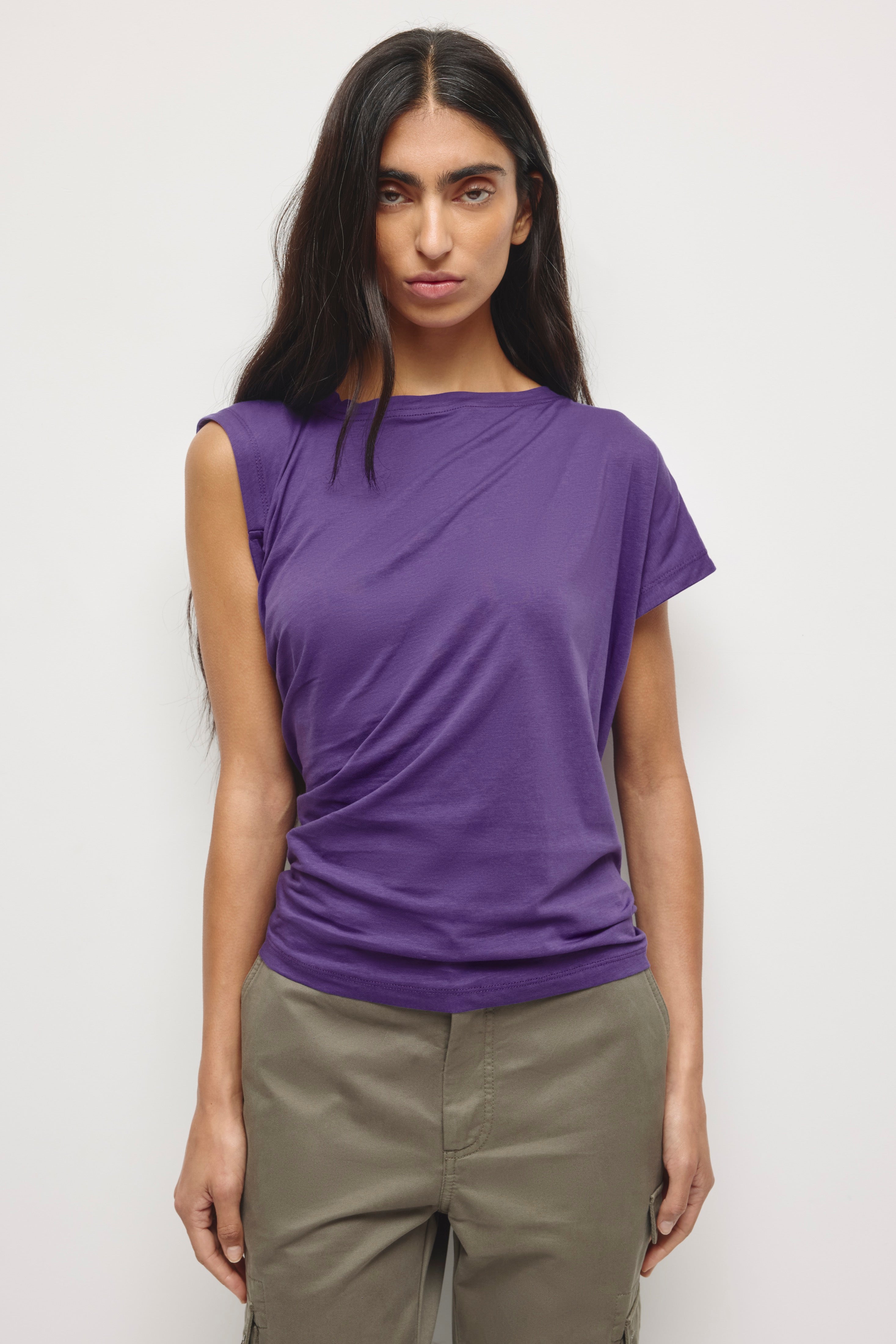 T-shirt Mina Twisted pour femme en violet