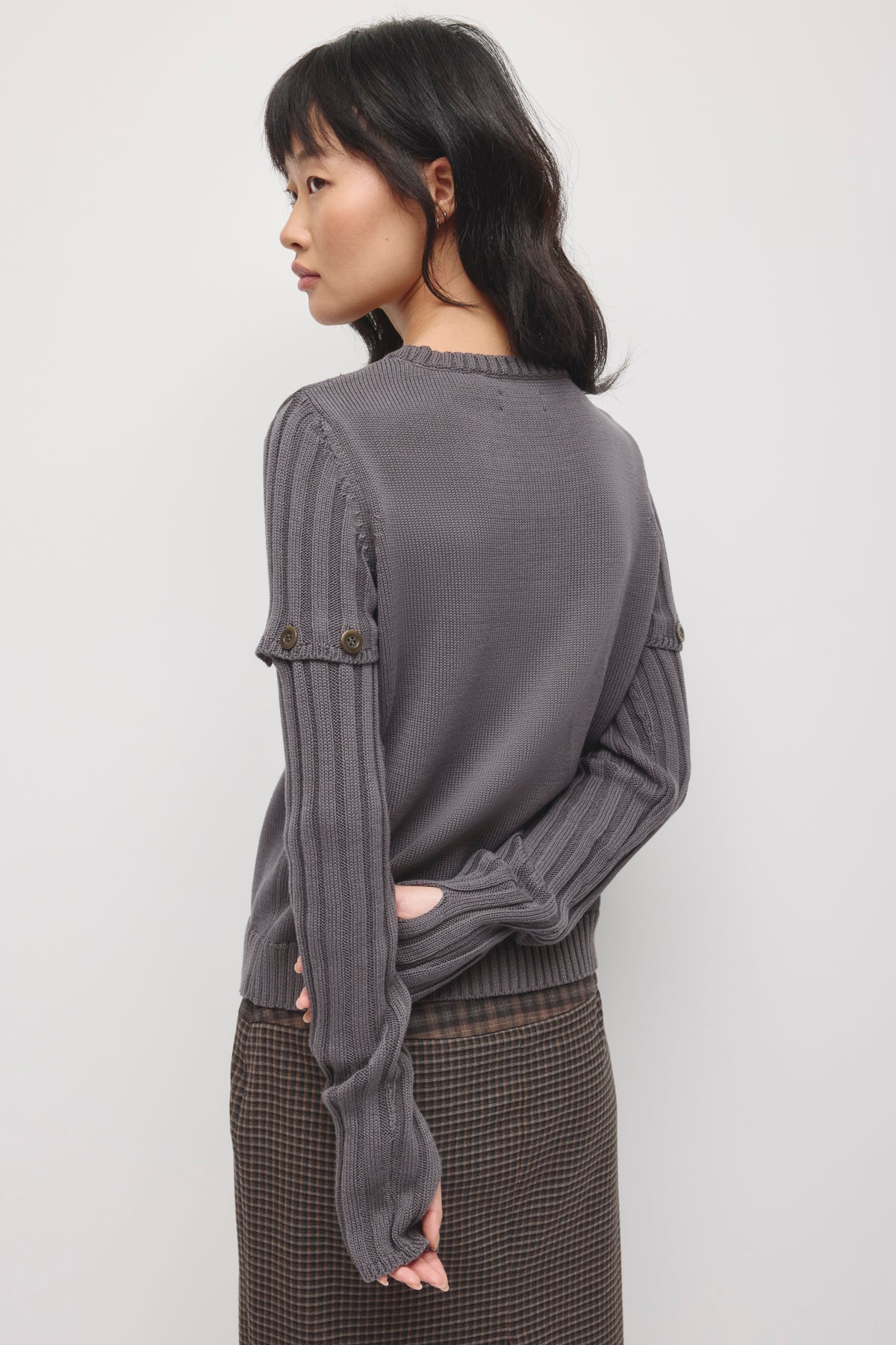 Chandail boutonné modulaire pour femme en orage
