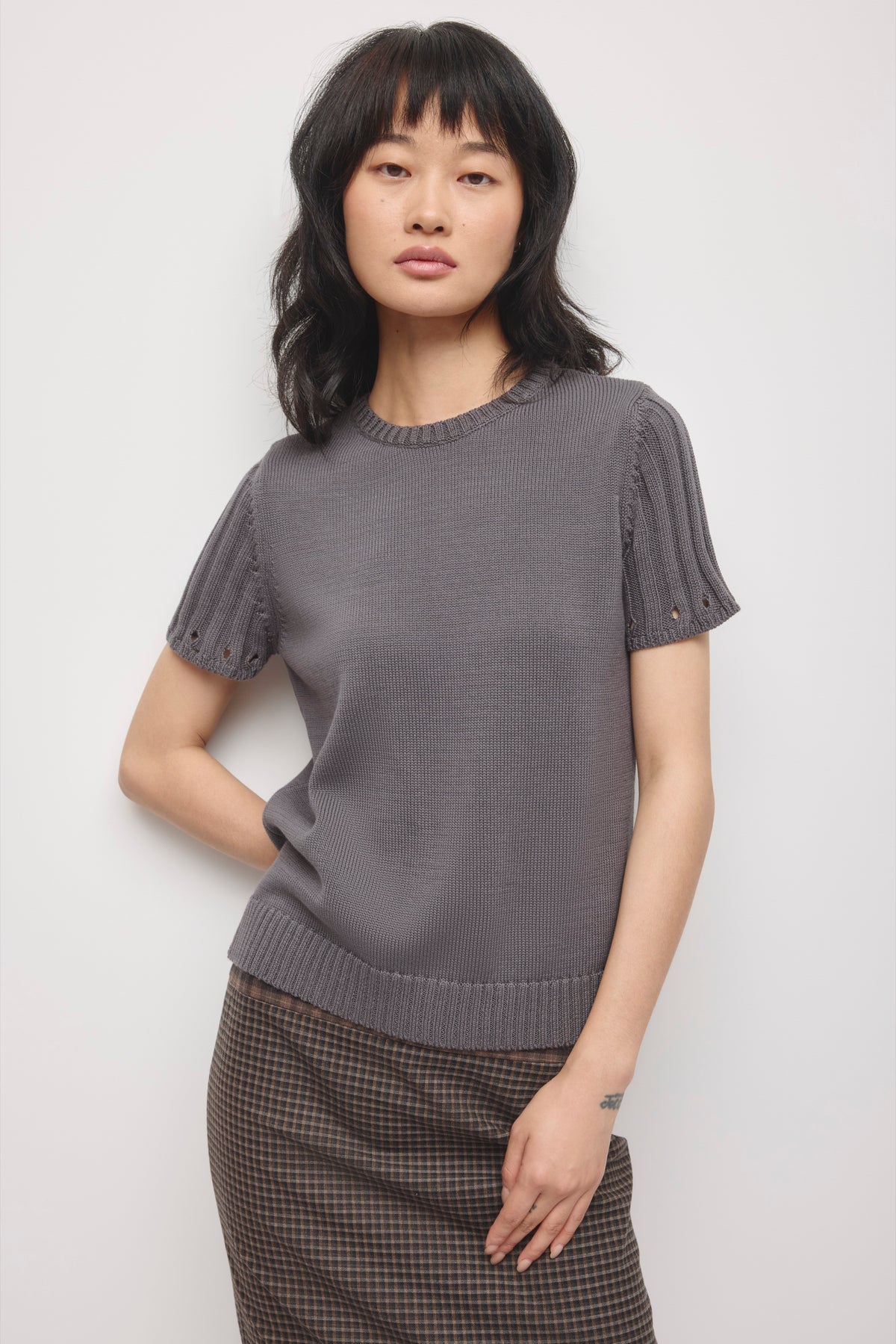 Chandail boutonné modulaire pour femme en orage