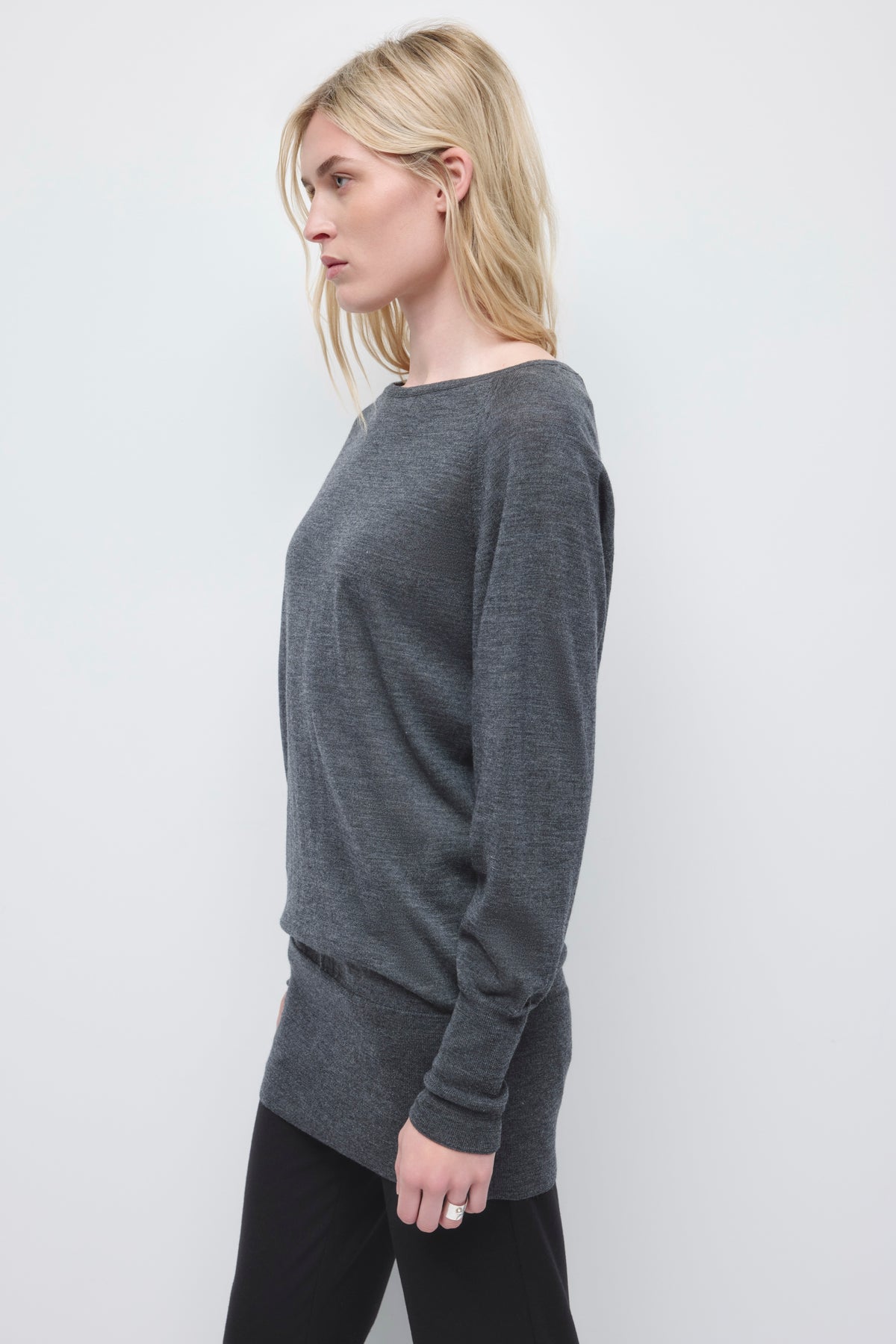Women's Mona Merino Dolman Sweater in Charcoal Melange