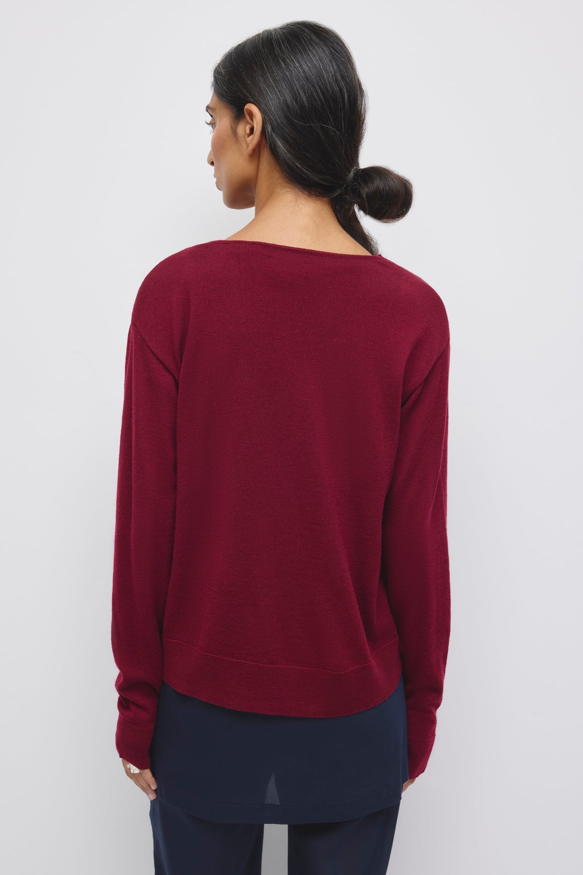 Cardigan Mona en laine mérinos pour femmes en porto tawny