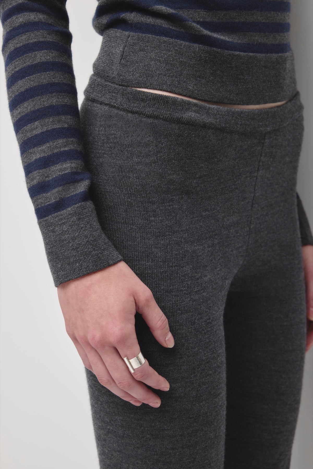 Pantalon de jogging à lien latéral pour femme en charcoal Melange