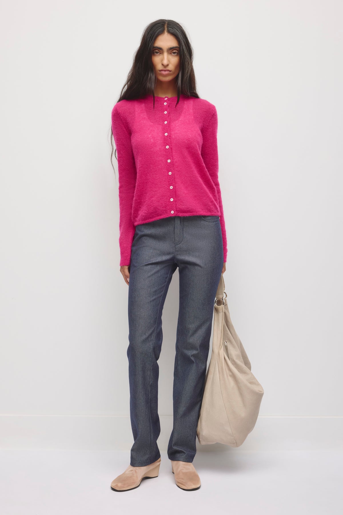 Cardigan sheer Noor pour femme en sangria