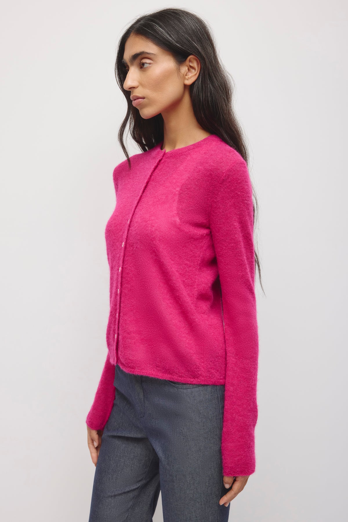 Cardigan sheer Noor pour femme en sangria