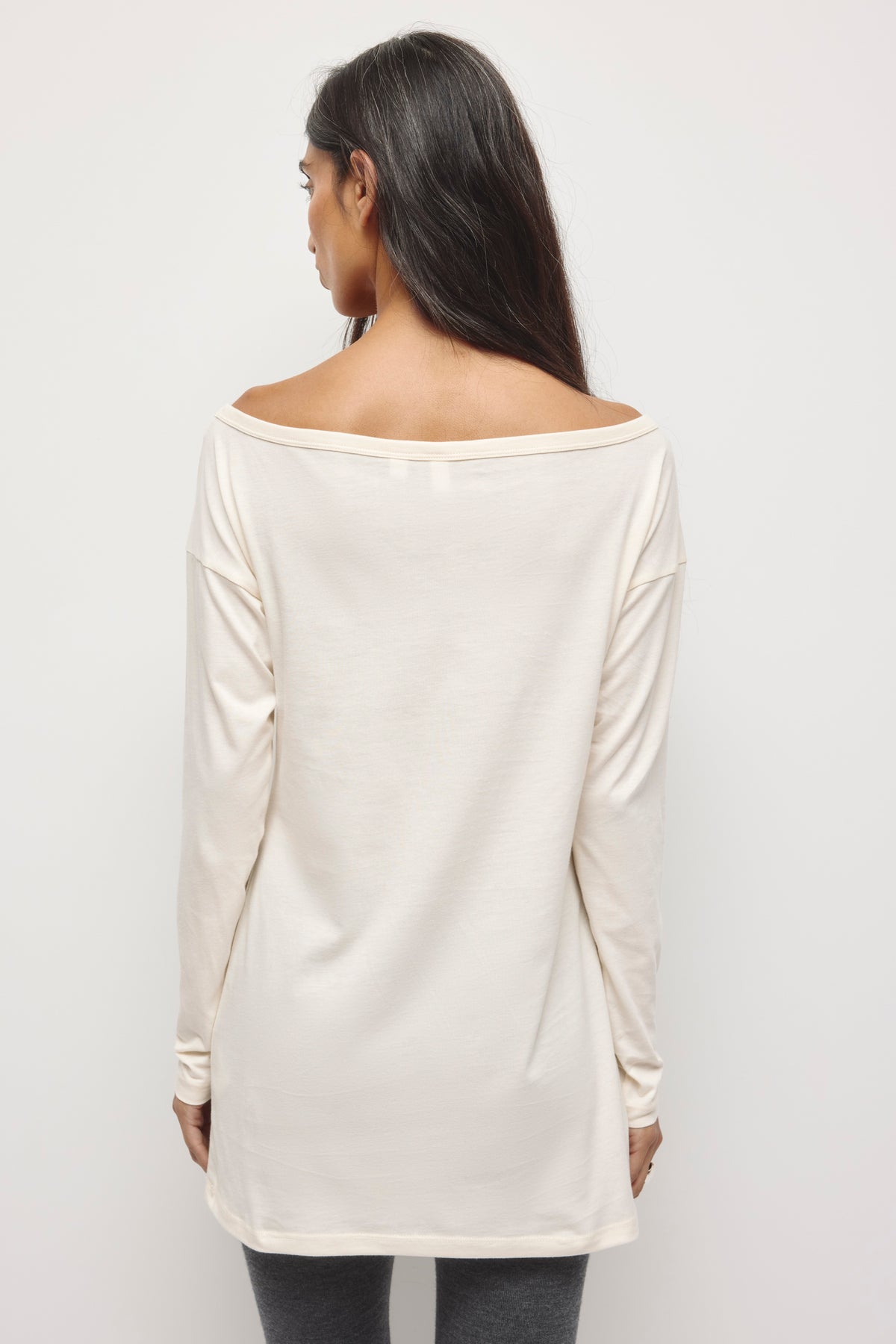 Women's Off Shoulder Longsleeve Tunic in Birch