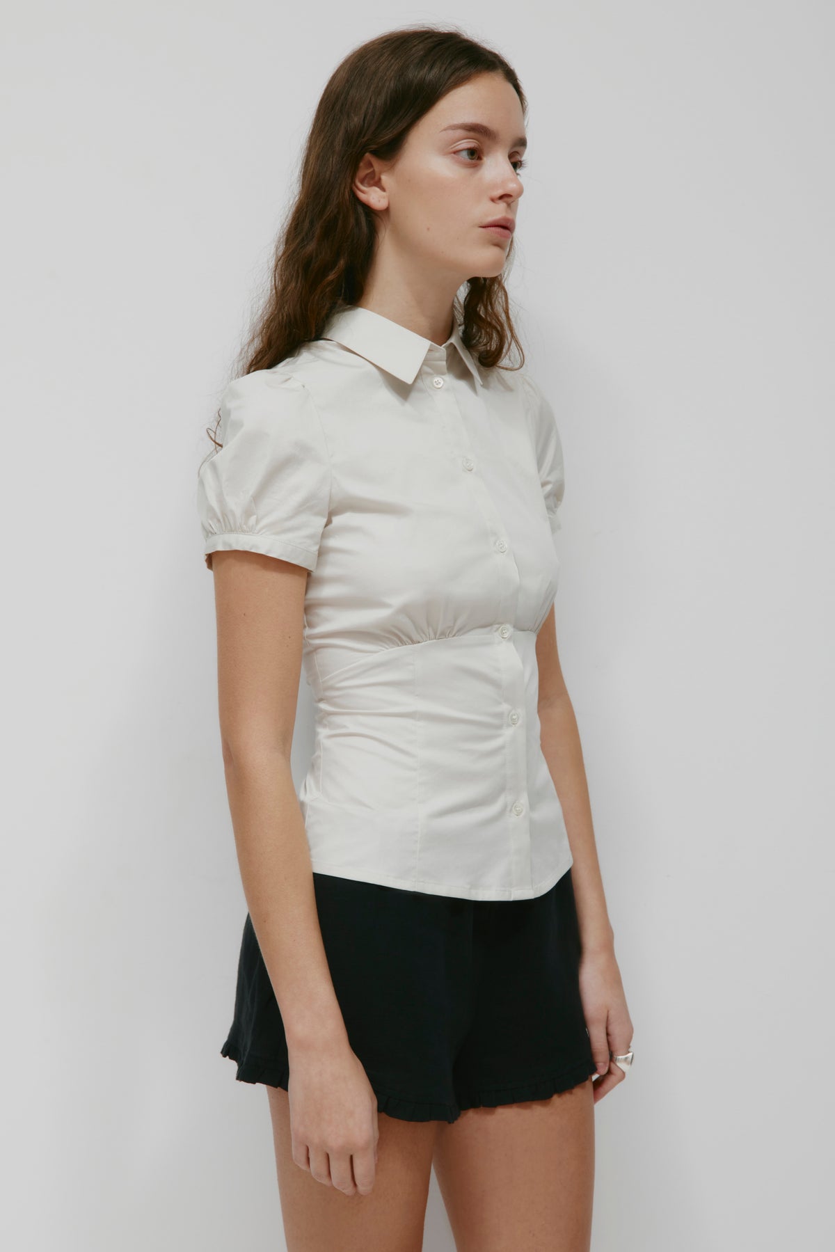 Chemise à manches bouffantes pour femme en fog