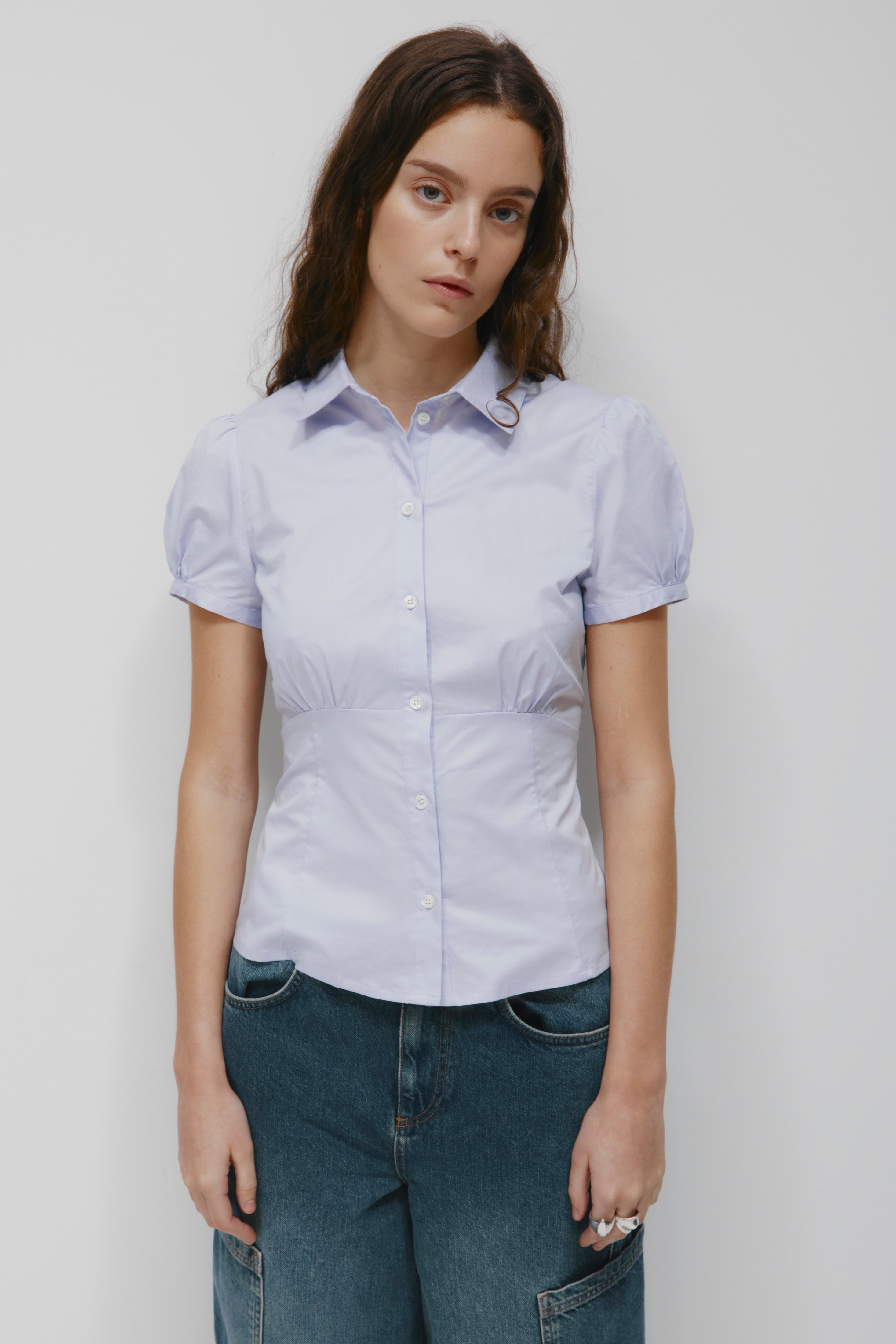 Chemise à manches bouffantes pour femme en chardon