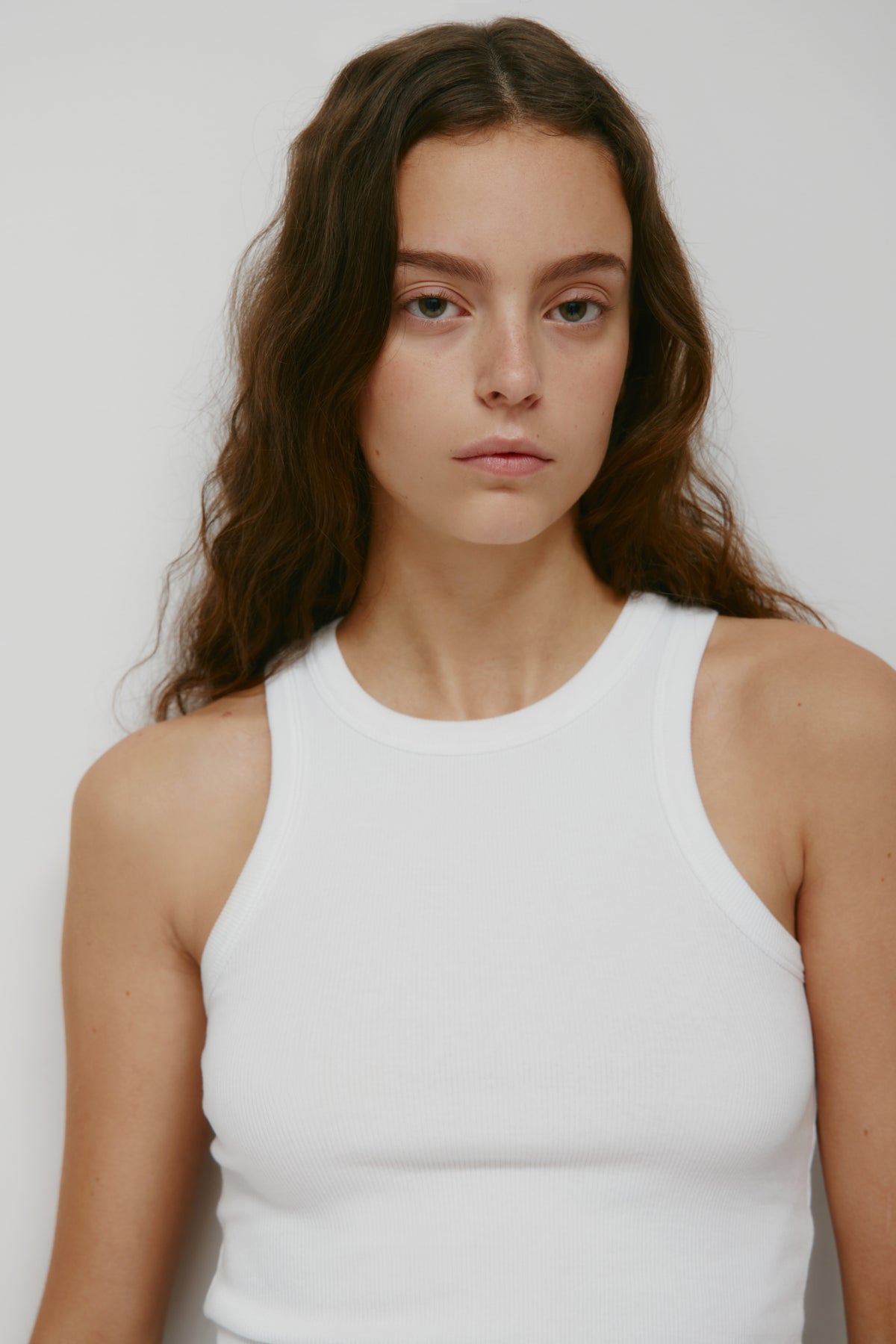 Women's Racer Tank in White