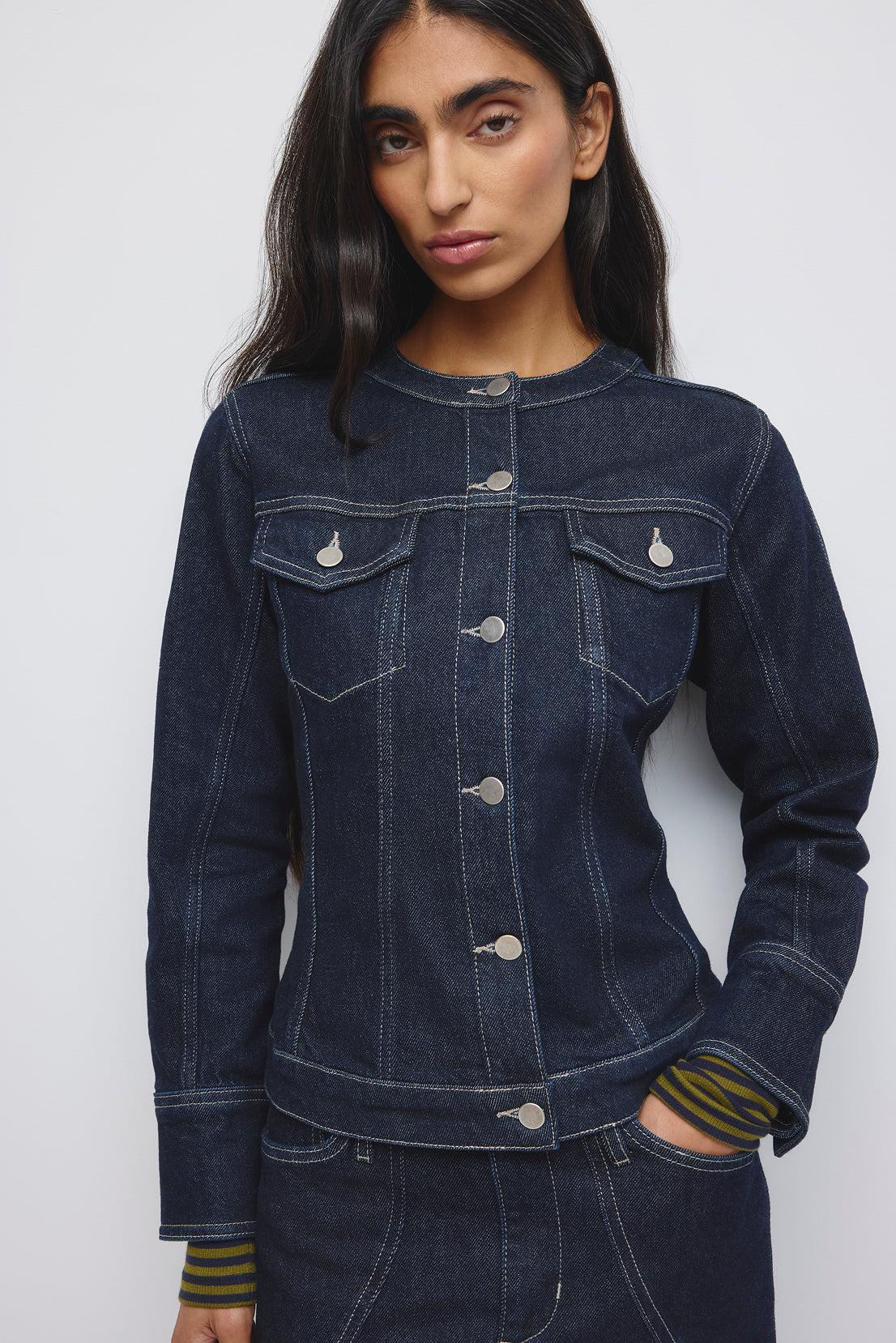 Veste Femme Rafi Denim Shrunken en rincez