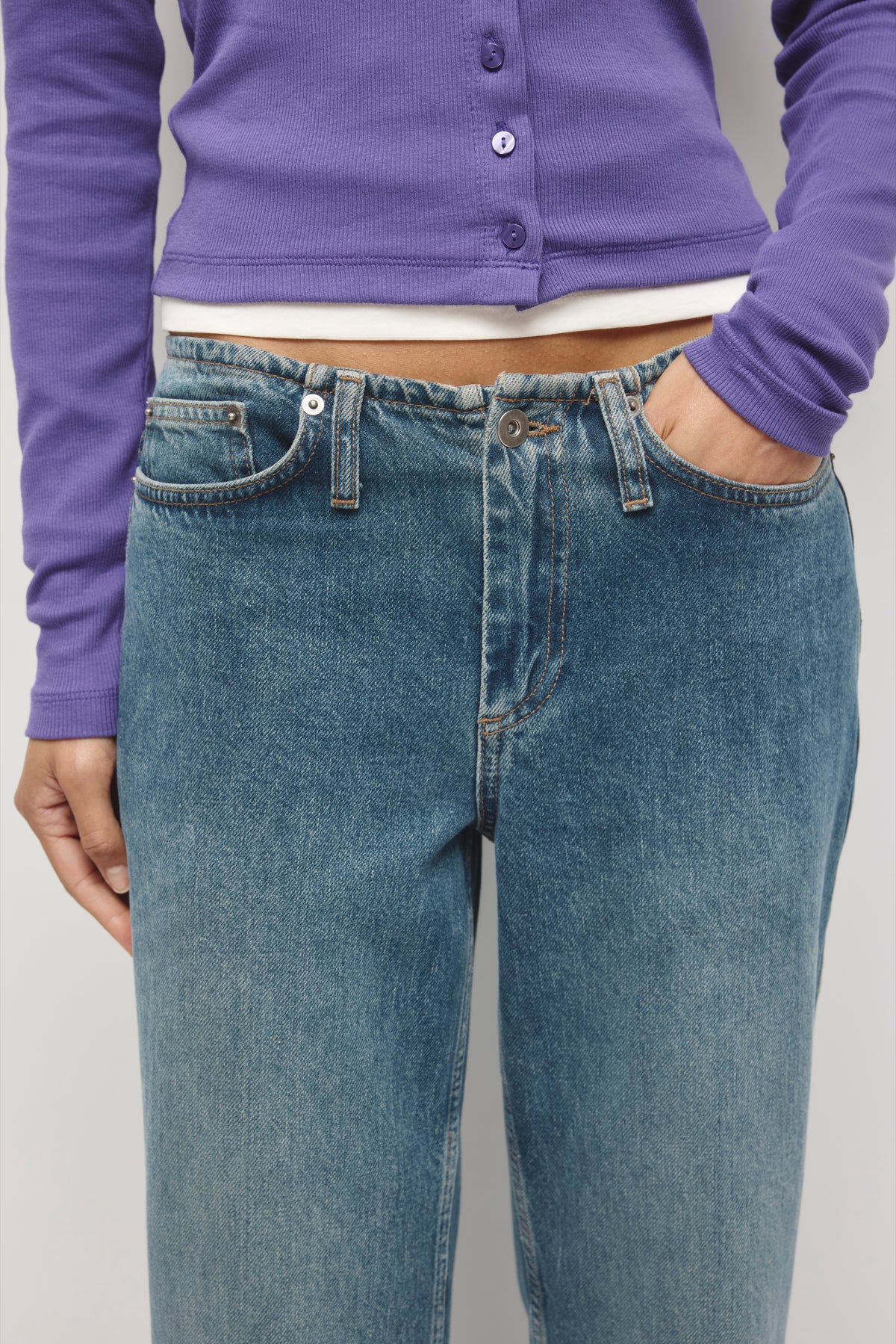 Jeans Safi pour femme en délavage vintage