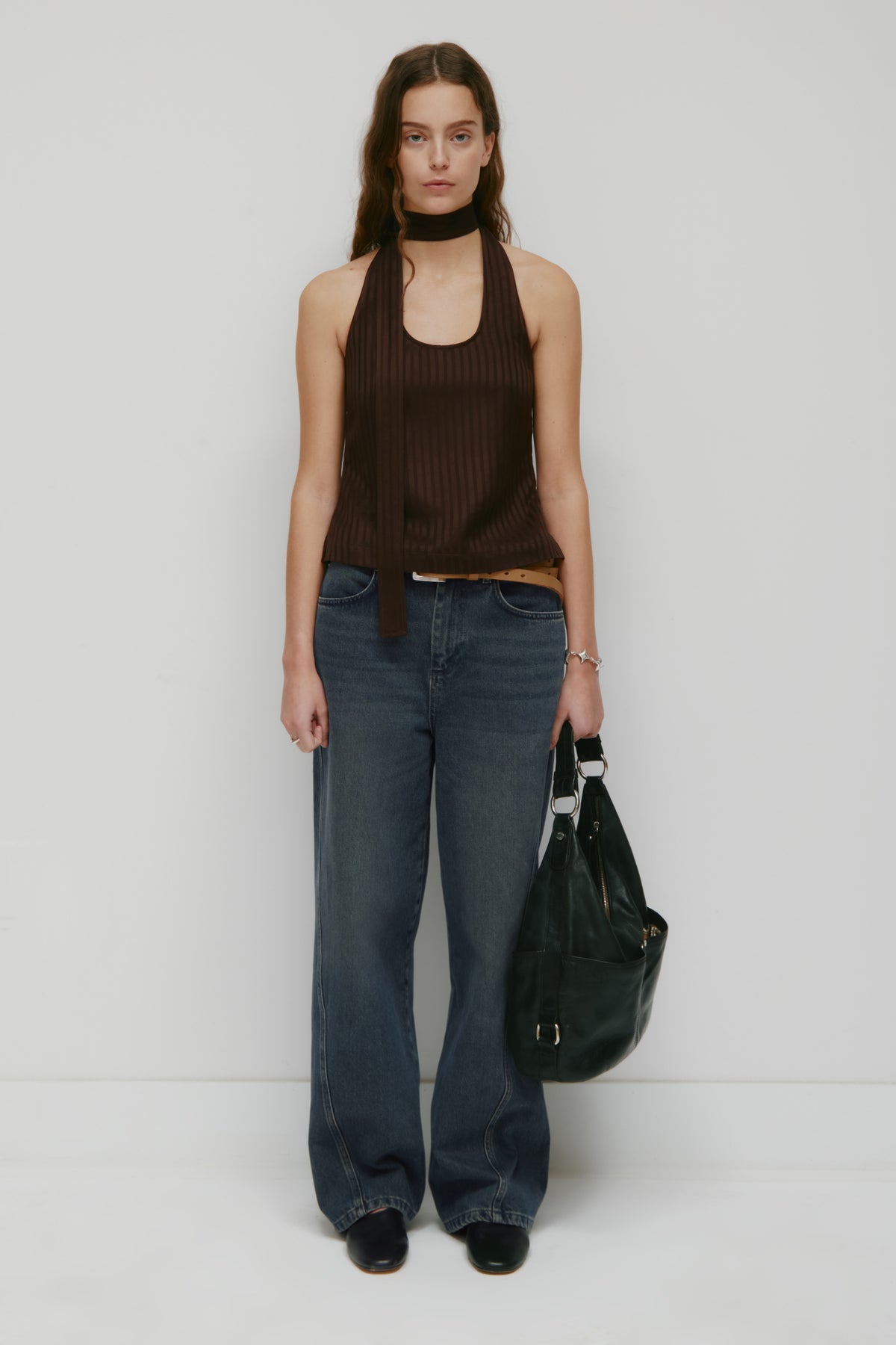 Women's Sahra Tie Blouse in Espresso
