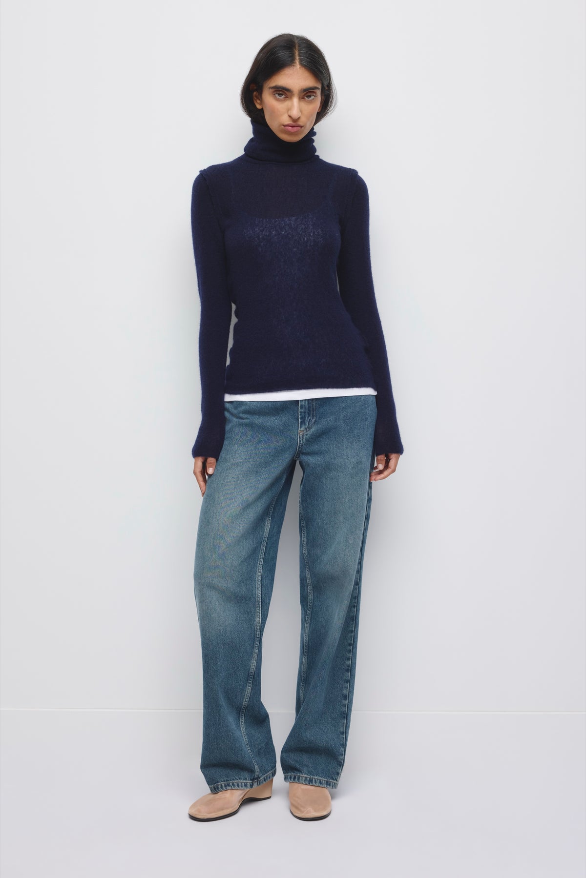 Women's Salma Turtleneck Sweater in Deep Ocean