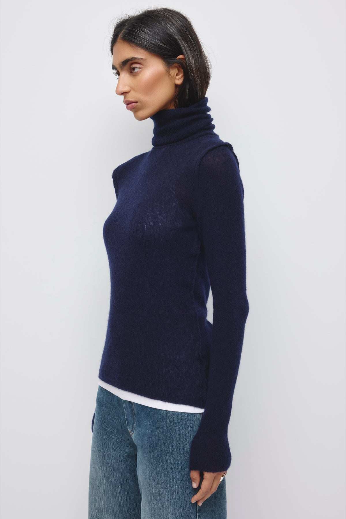 Women's Salma Turtleneck Sweater in Deep Ocean