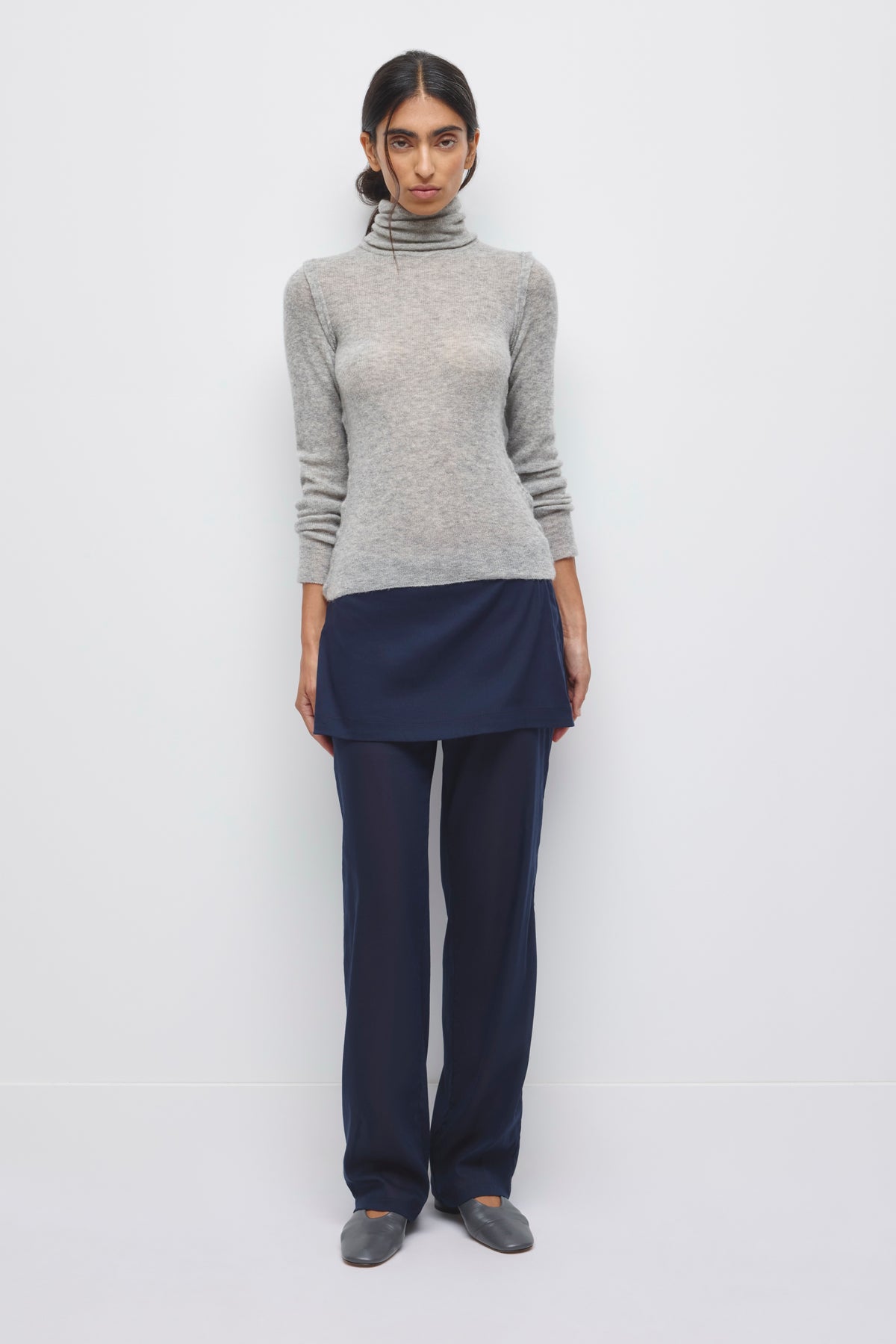Women's Salma Turtleneck Sweater in Heather Grey