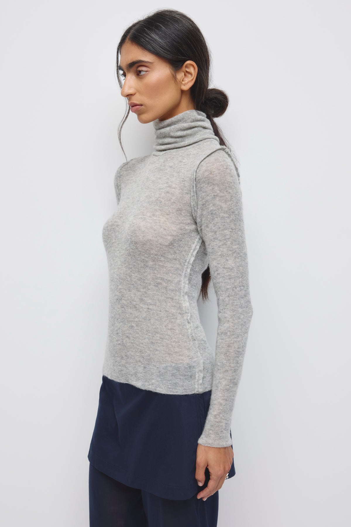 Women's Salma Turtleneck Sweater in Heather Grey