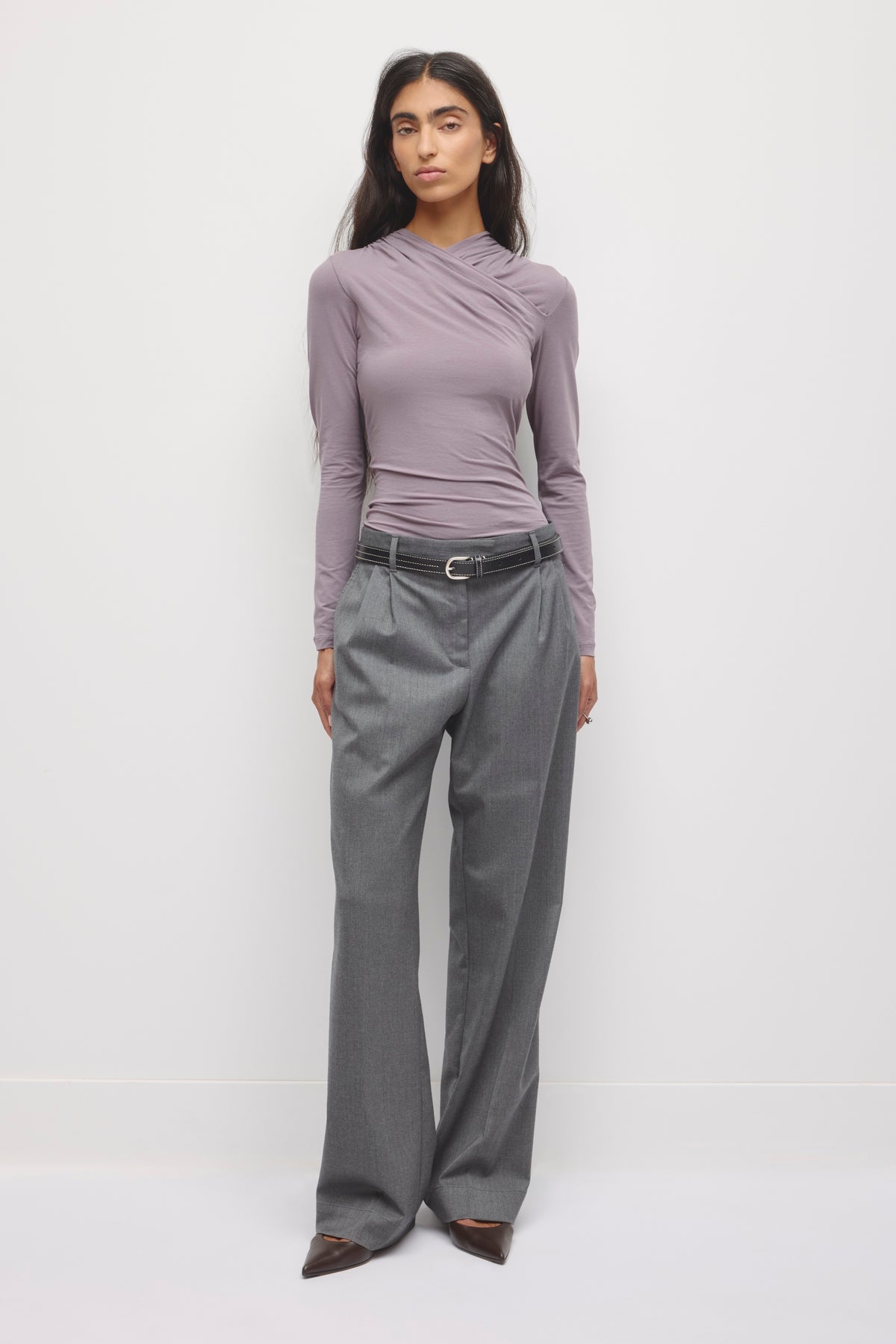 Women's Samira Wrap Longsleeve in Lavender Ash