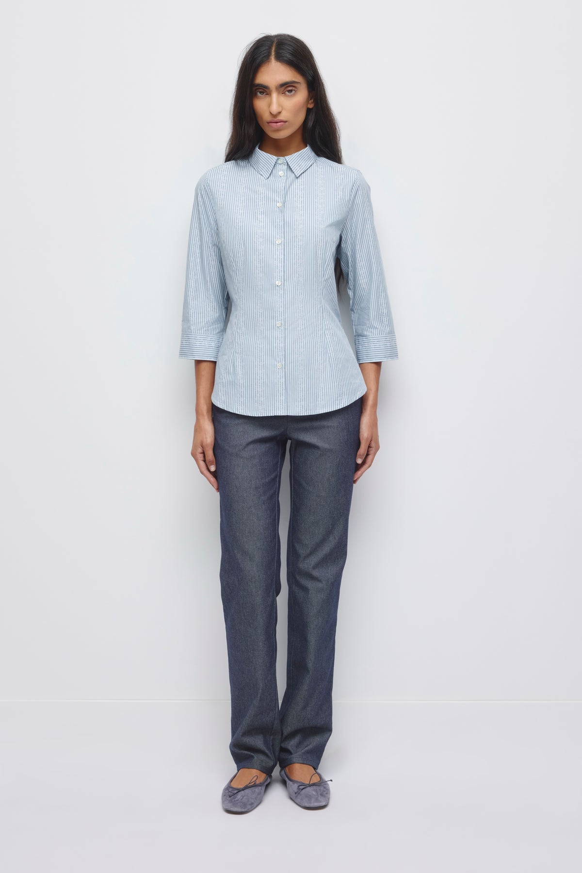 Women's Sanaa Shirt in Winter Sky Stripe