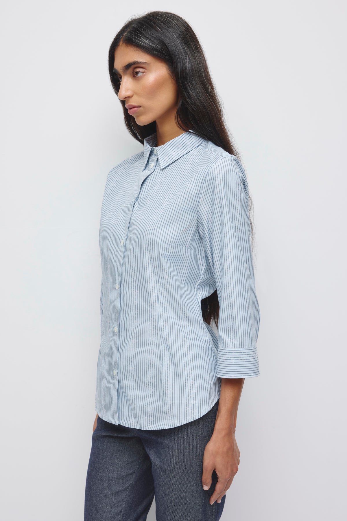 Women's Sanaa Shirt in Winter Sky Stripe