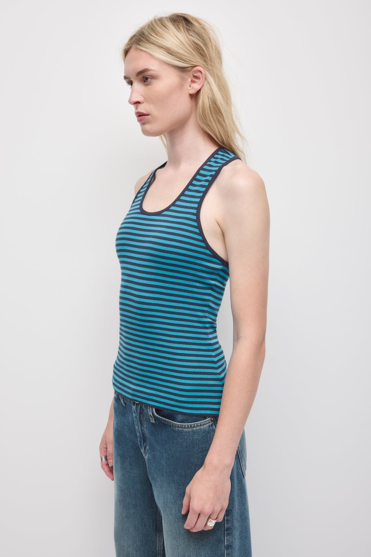 Women's Scoop Racerback Tank in Cerulean/Deep Ocean