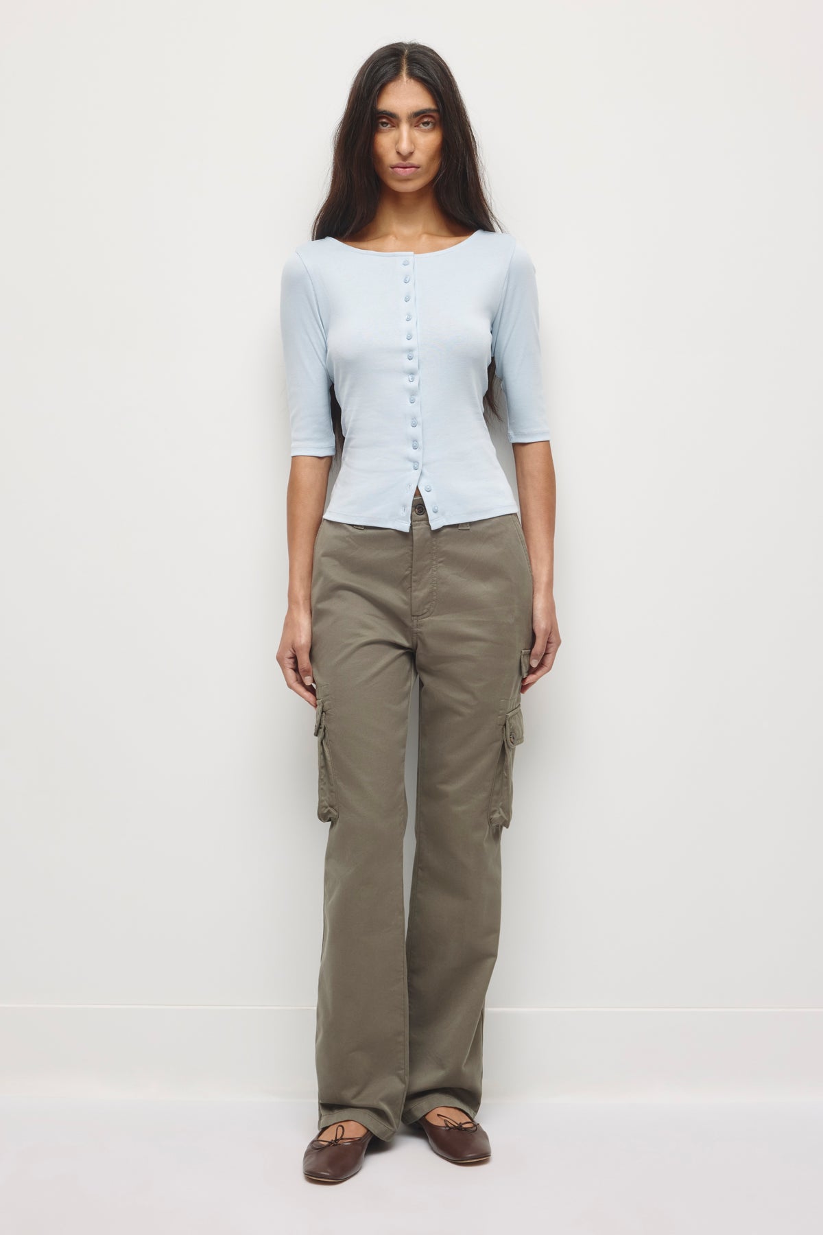 Women's Shortsleeve Cardigan in Blue Aura