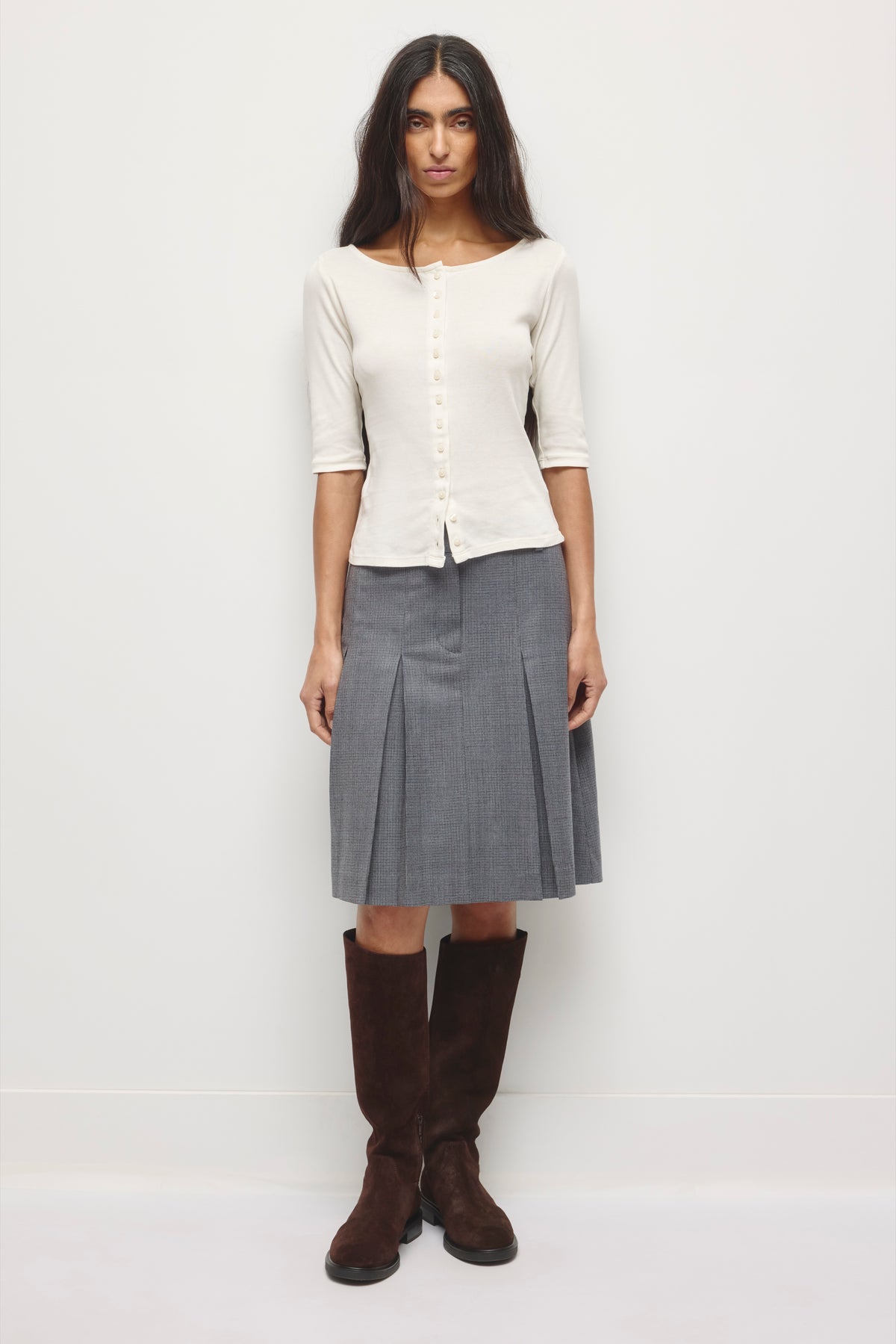Women's Shortsleeve Cardigan in Marshmallow