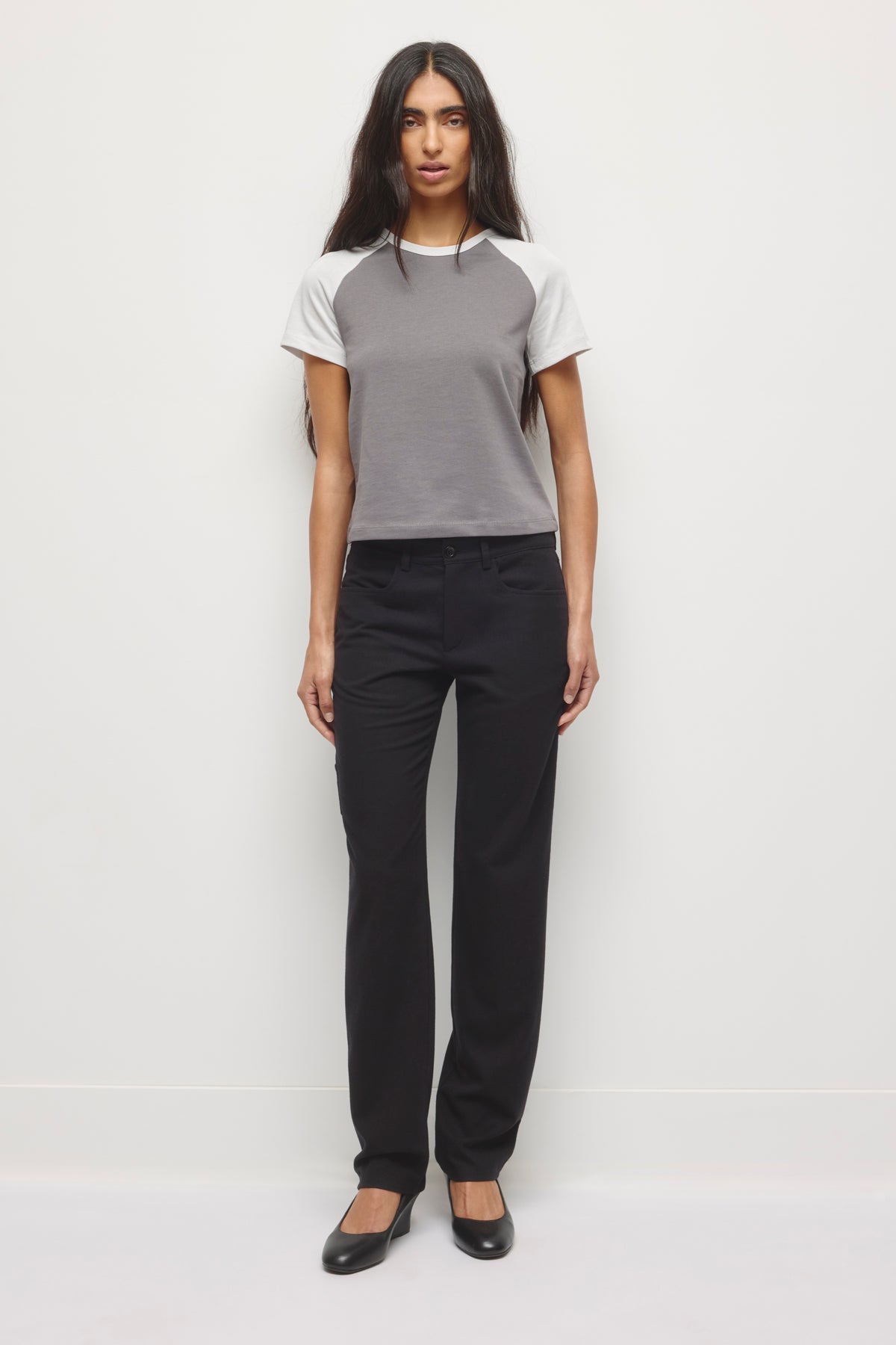 Women's Shrunken Varsity Tee in Thunderstorm/Haze