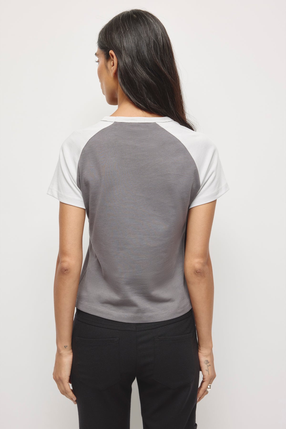 Women's Shrunken Varsity Tee in Thunderstorm/Haze