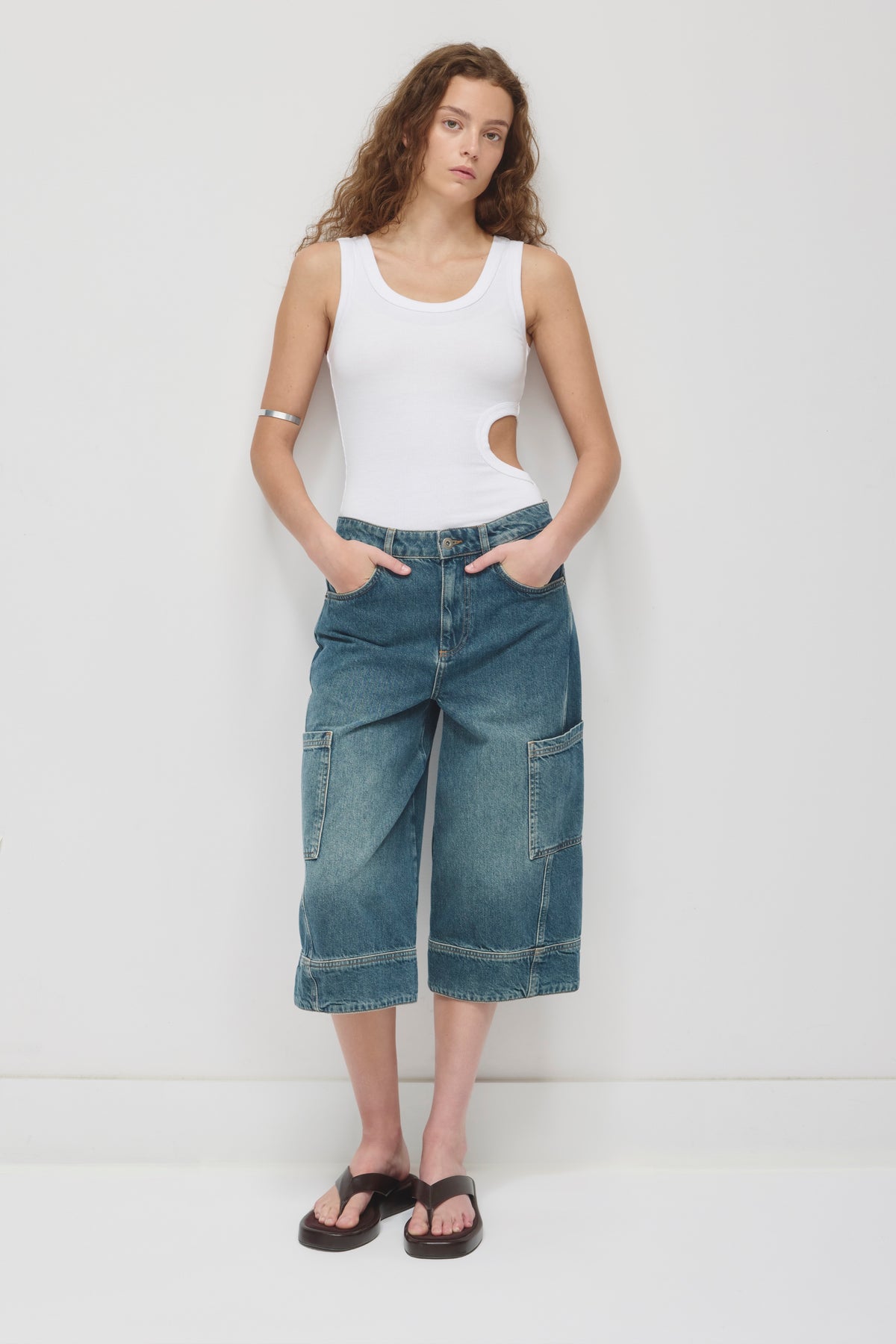 Women's Side Cutout Tank in White