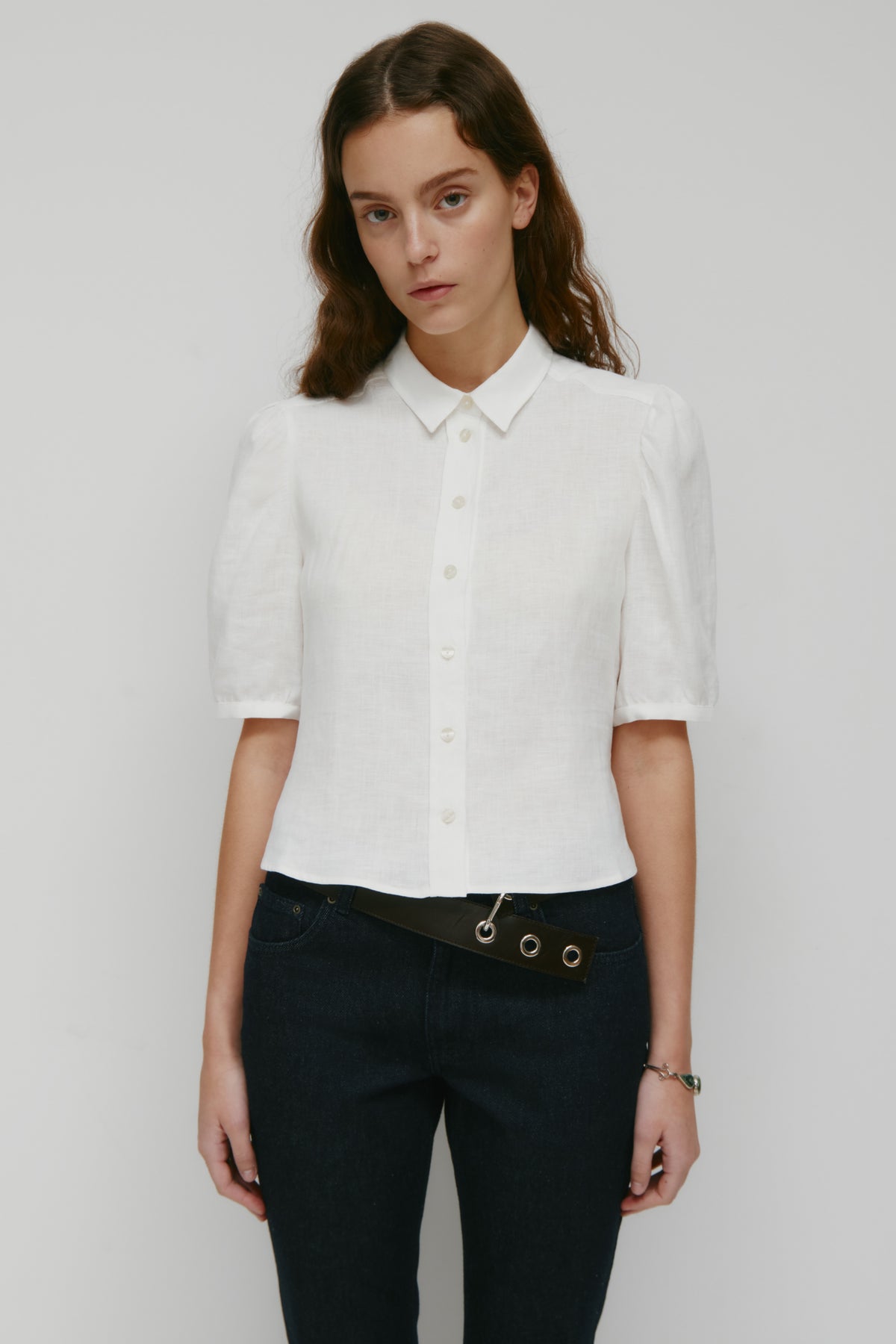 Women's Sila Linen Blouse in Marshmallow