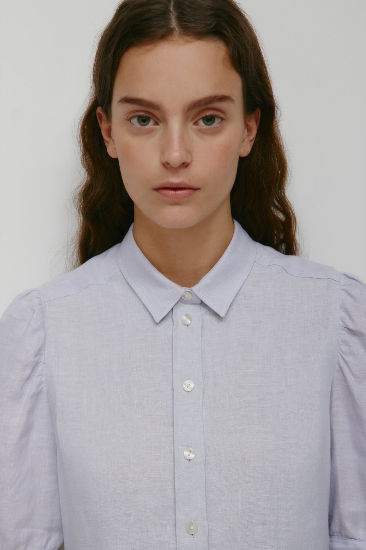 Women's Sila Linen Blouse in Thistle