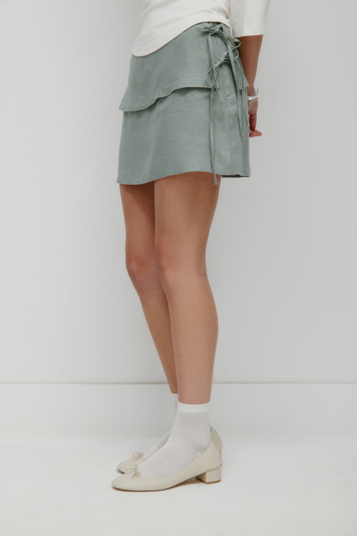 Women's Sila Linen Tie Skirt in Shadow