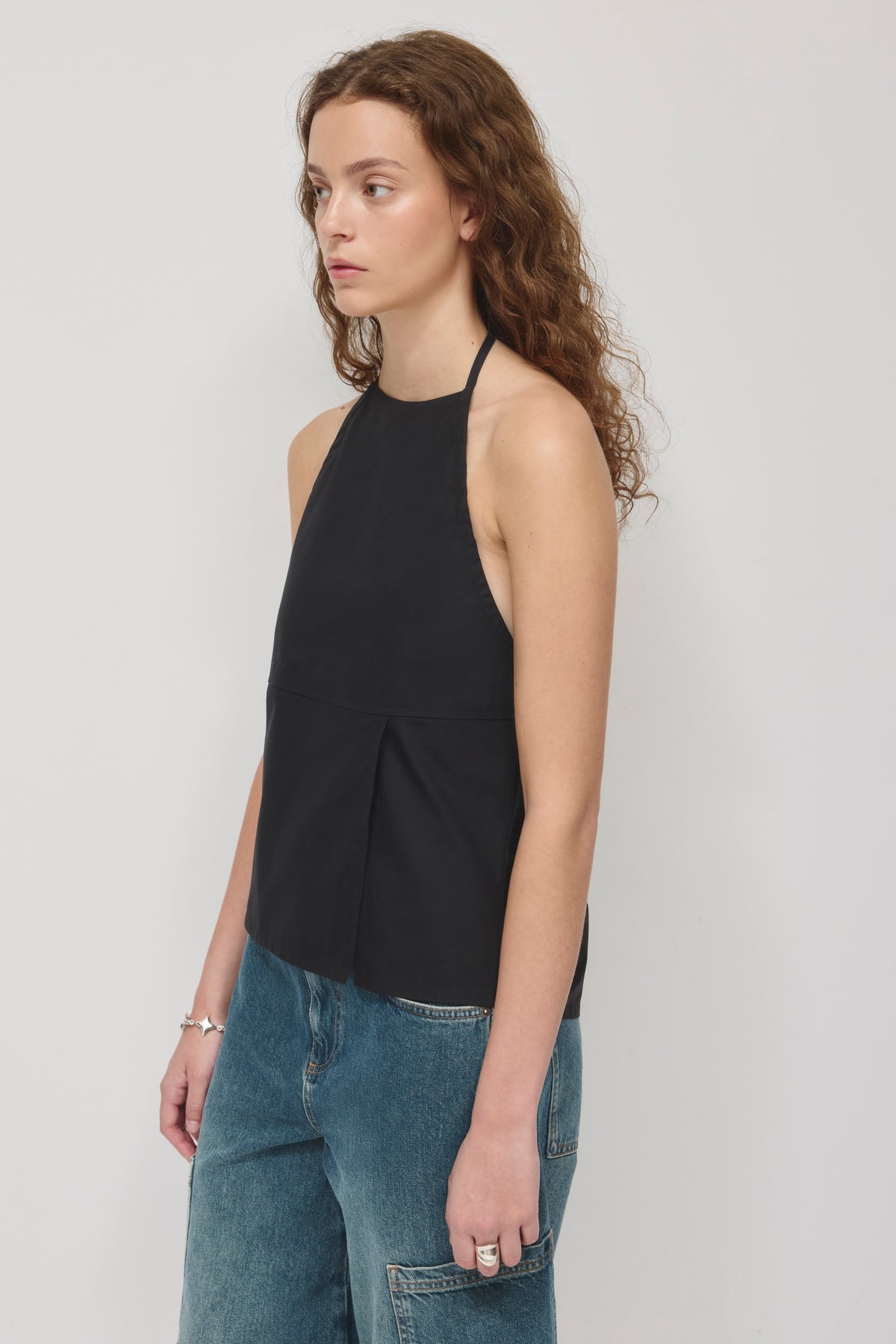 Women's Tala Apron Halter in Black