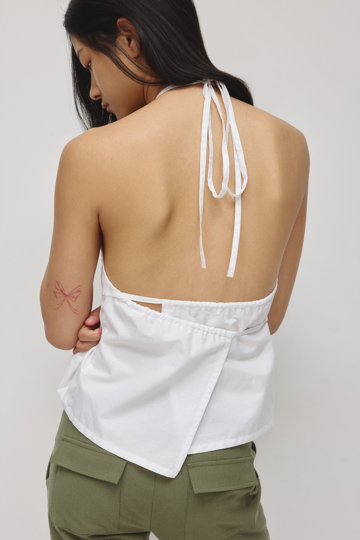 Camisole froncée pour femme en blanc