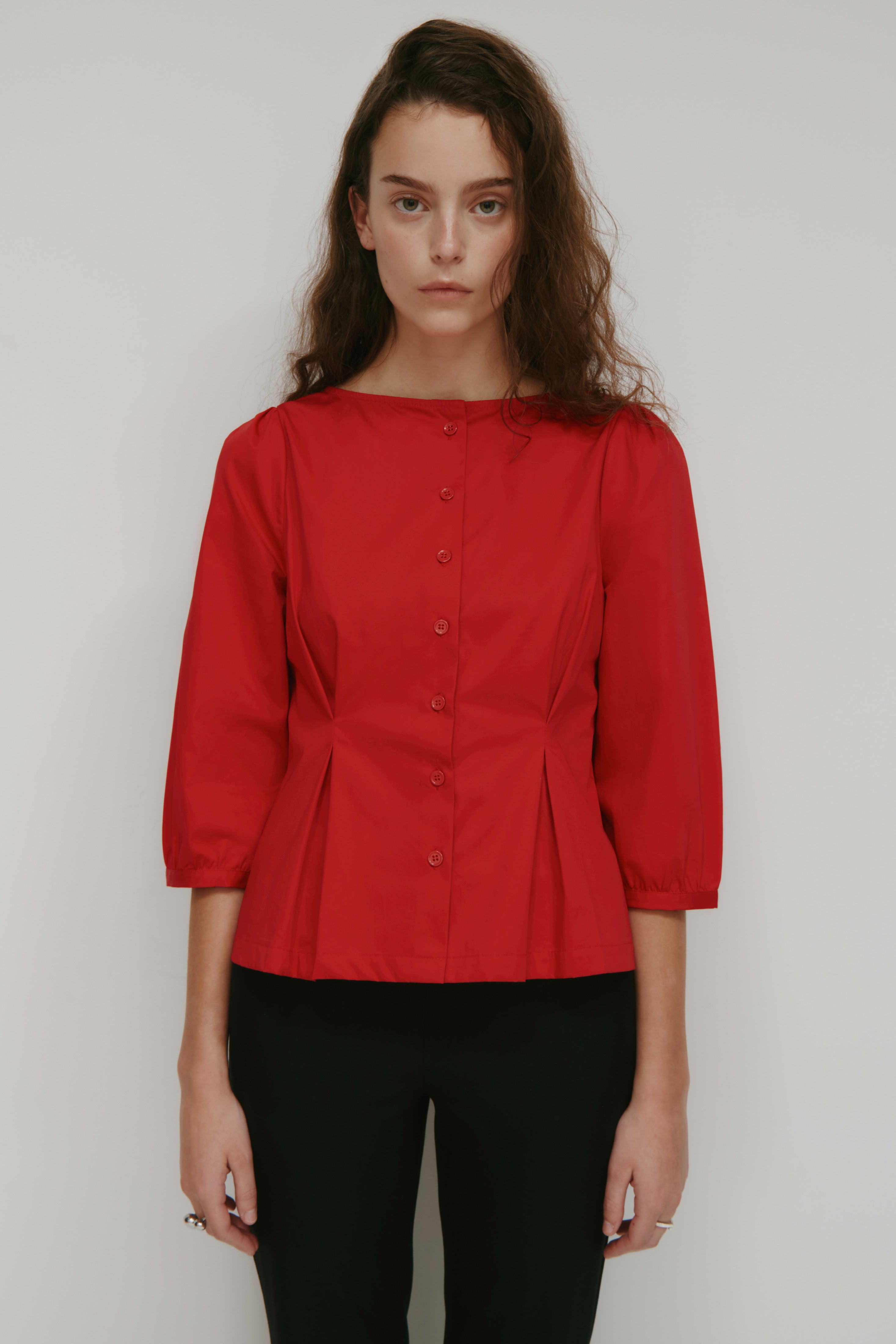 Women's Tara Poplin Blouse in Salsa