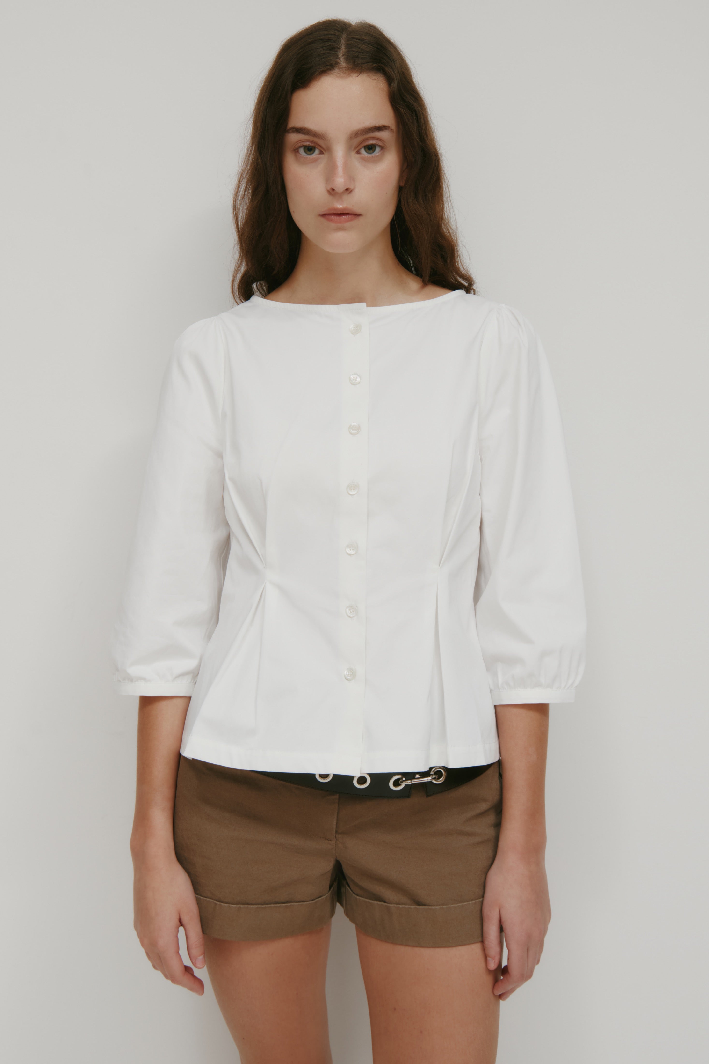 Women's Tara Poplin Blouse in White