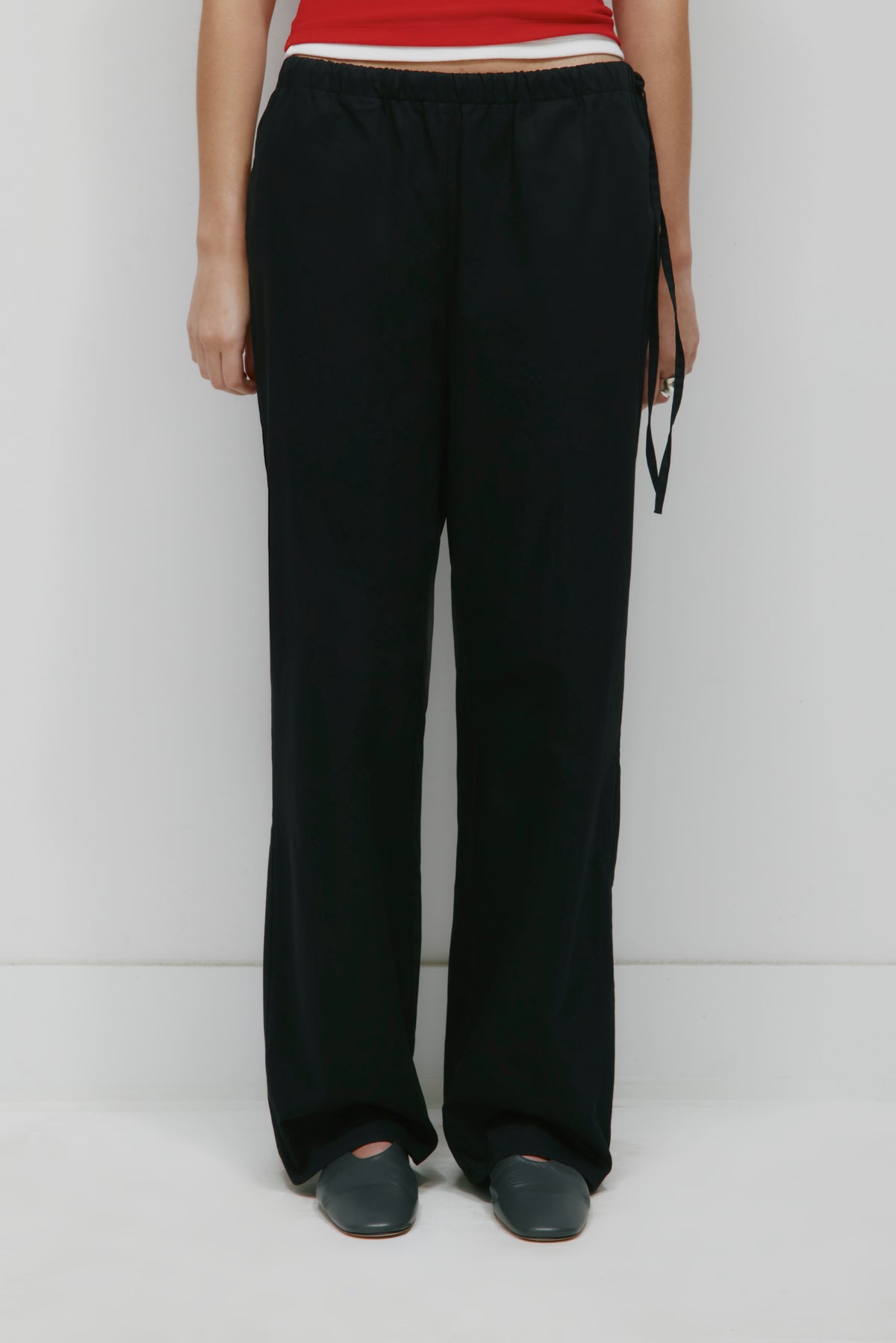 Pantalon Tara en popeline pour femme en noir