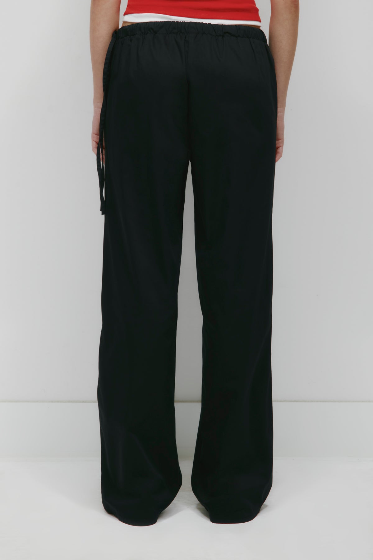Pantalon Tara en popeline pour femme en noir