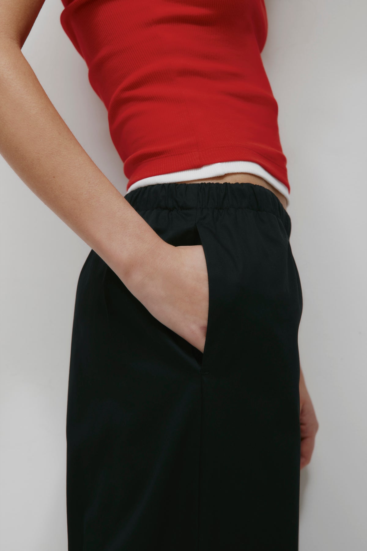 Pantalon Tara en popeline pour femme en noir