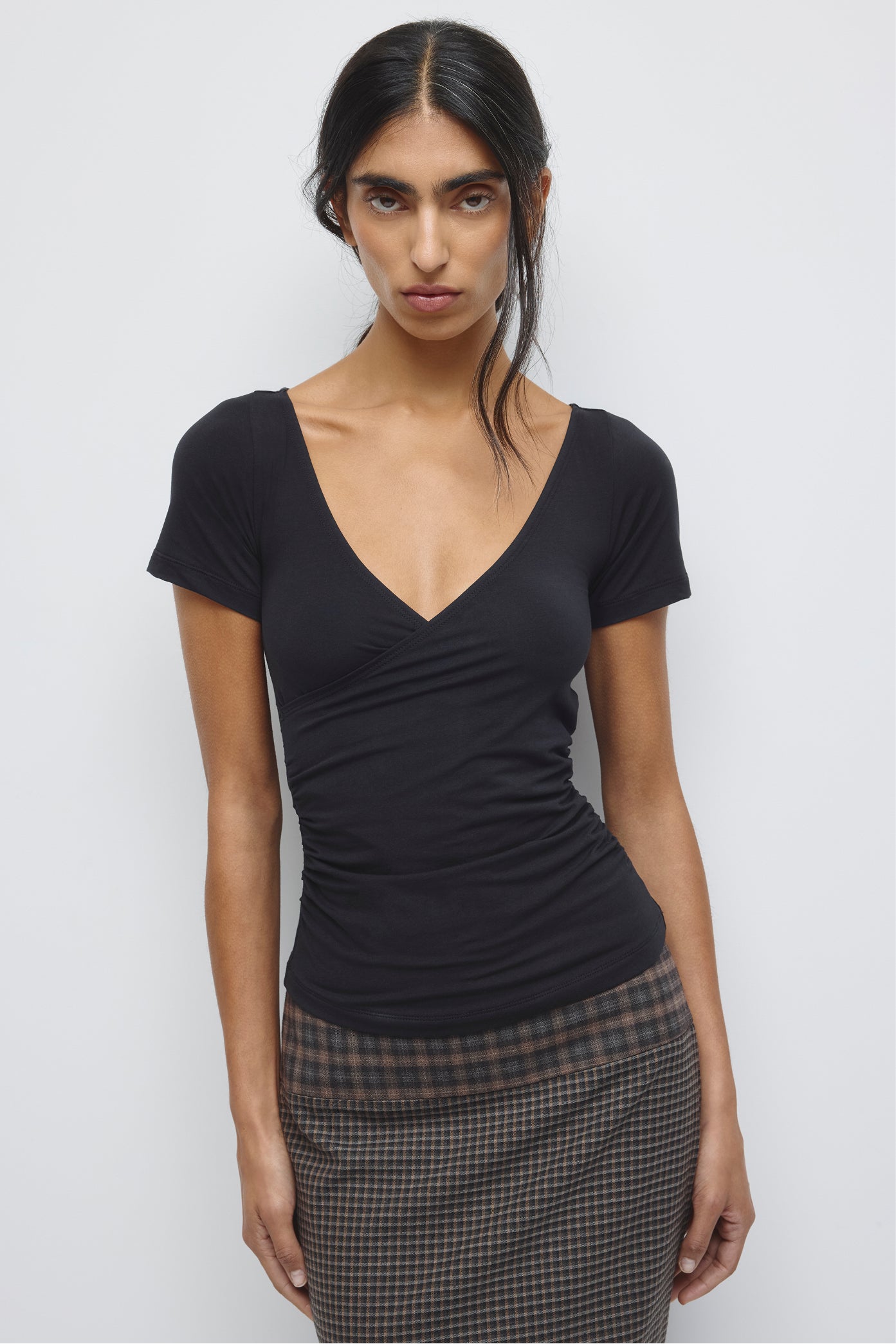 Women's Thana Wrap Top in Black