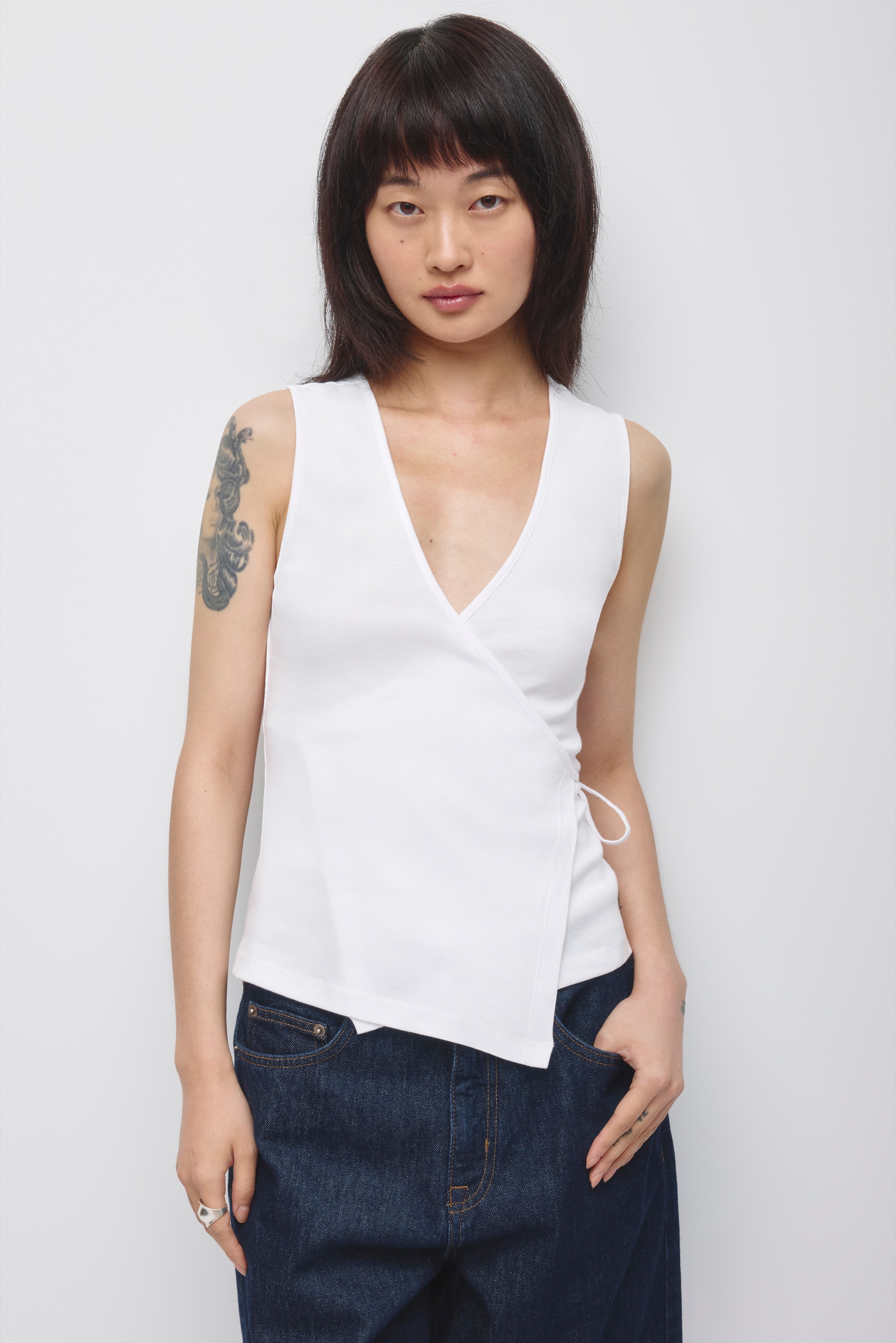 Women's Wrapped Tank in White