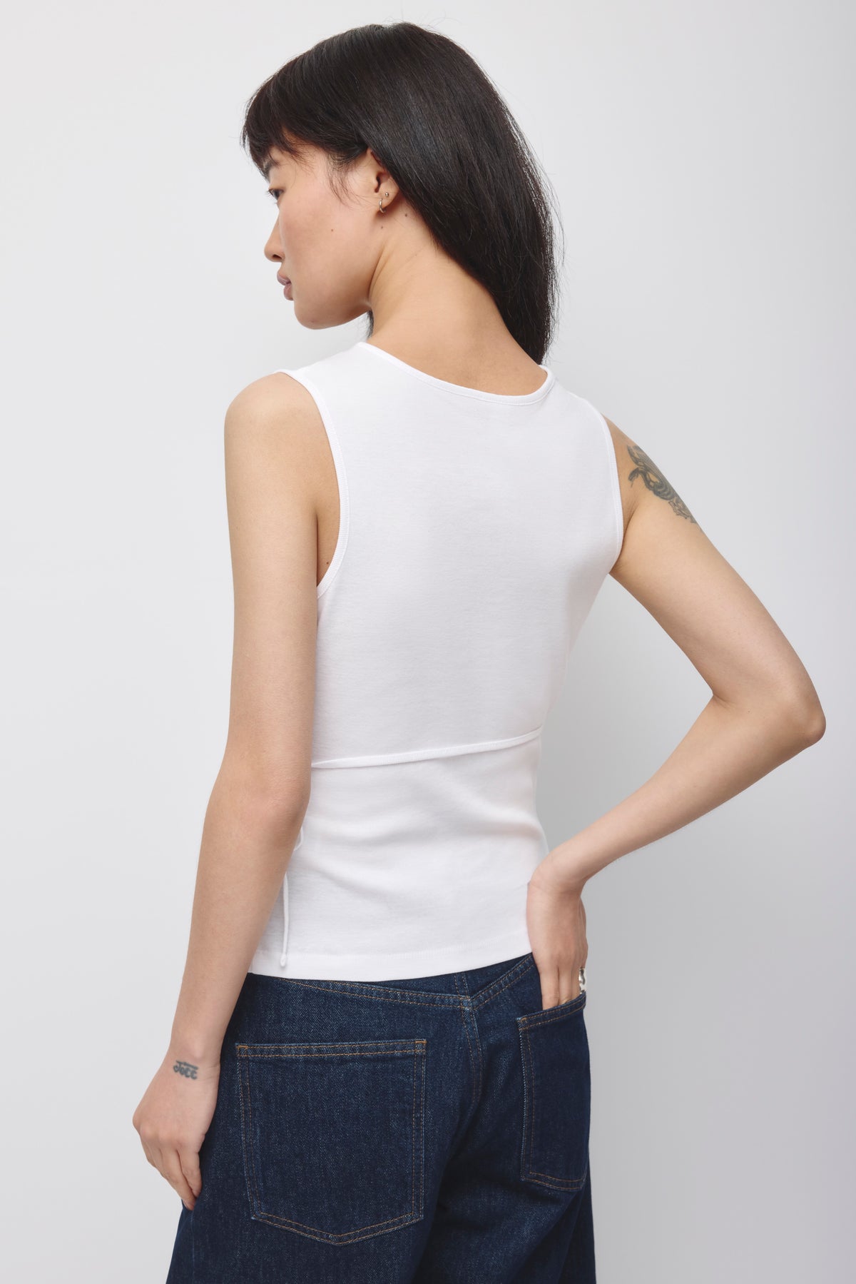 Débardeur portefeuille pour femme en blanc
