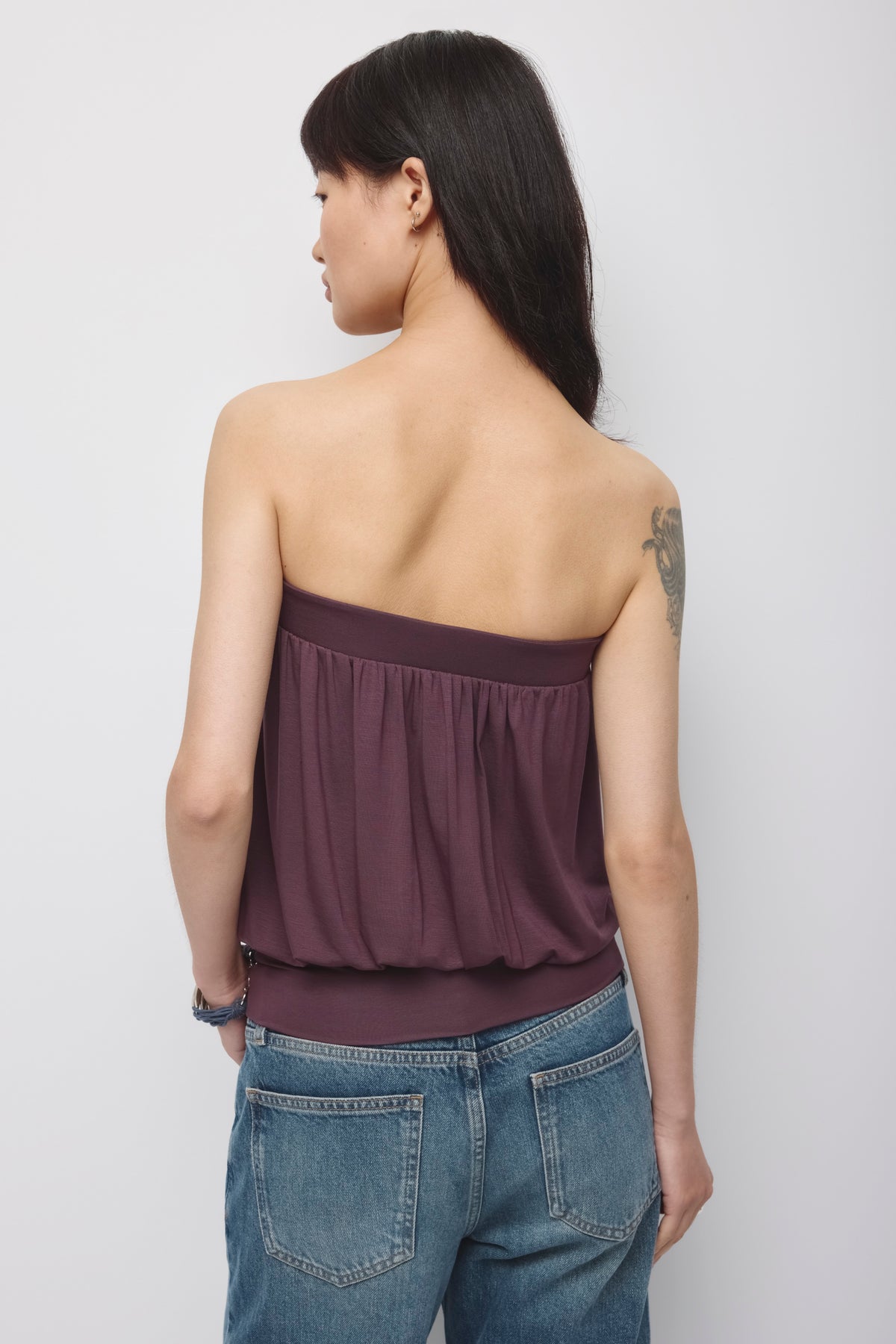 Haut ballon Yazi pour femme en prune chocolat
