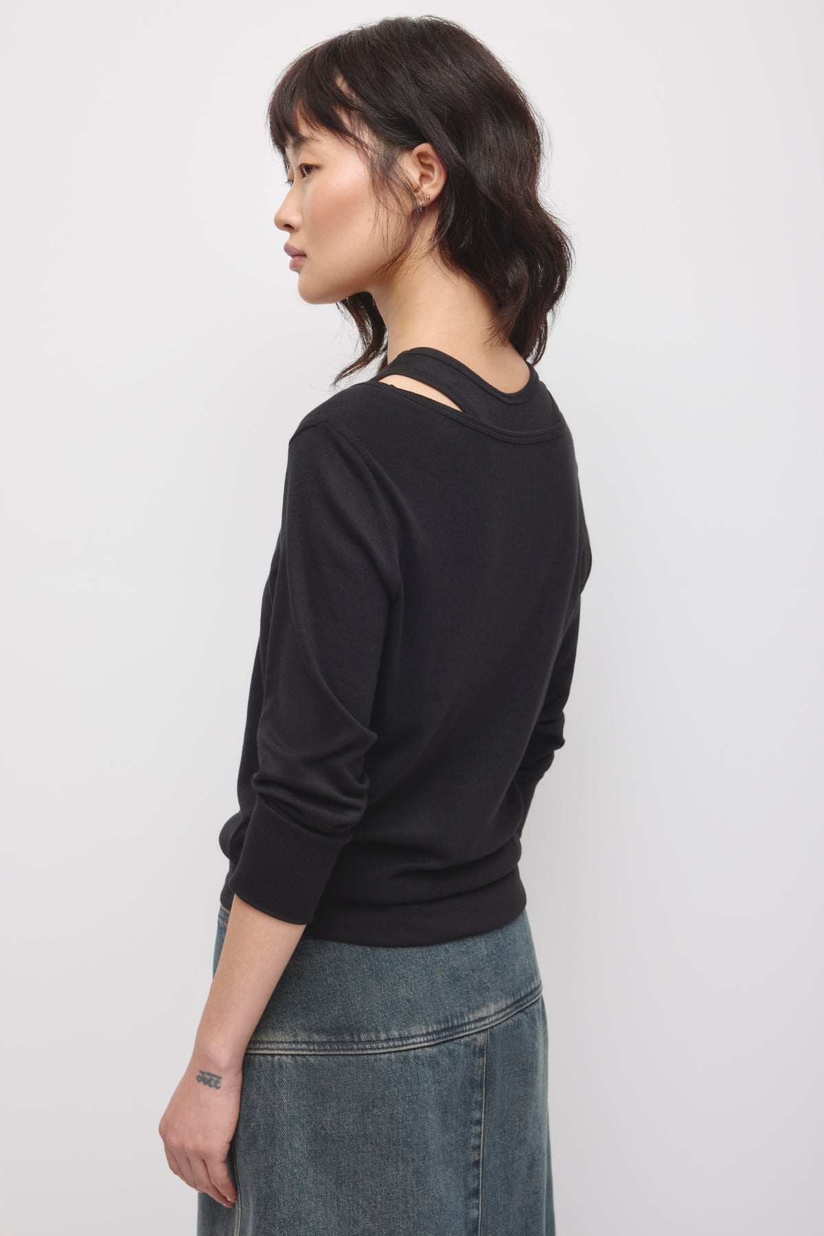 Haut multicouche Zahra en noir