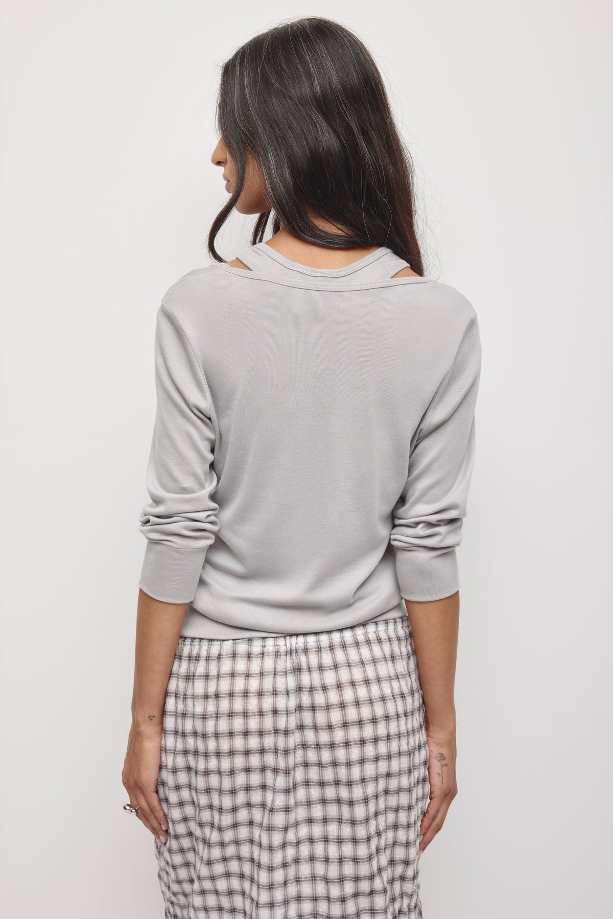 Women's Zahra Layered Scoop Tee in Gypsum