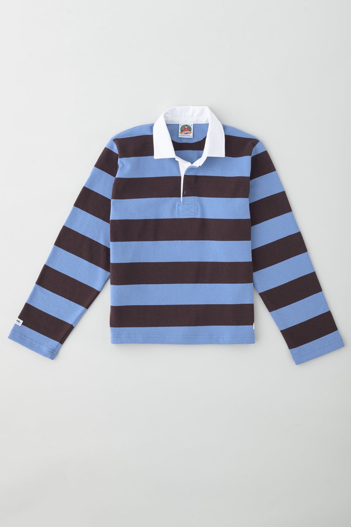 Shrunken Rugby Shirt in Columbia/Brown