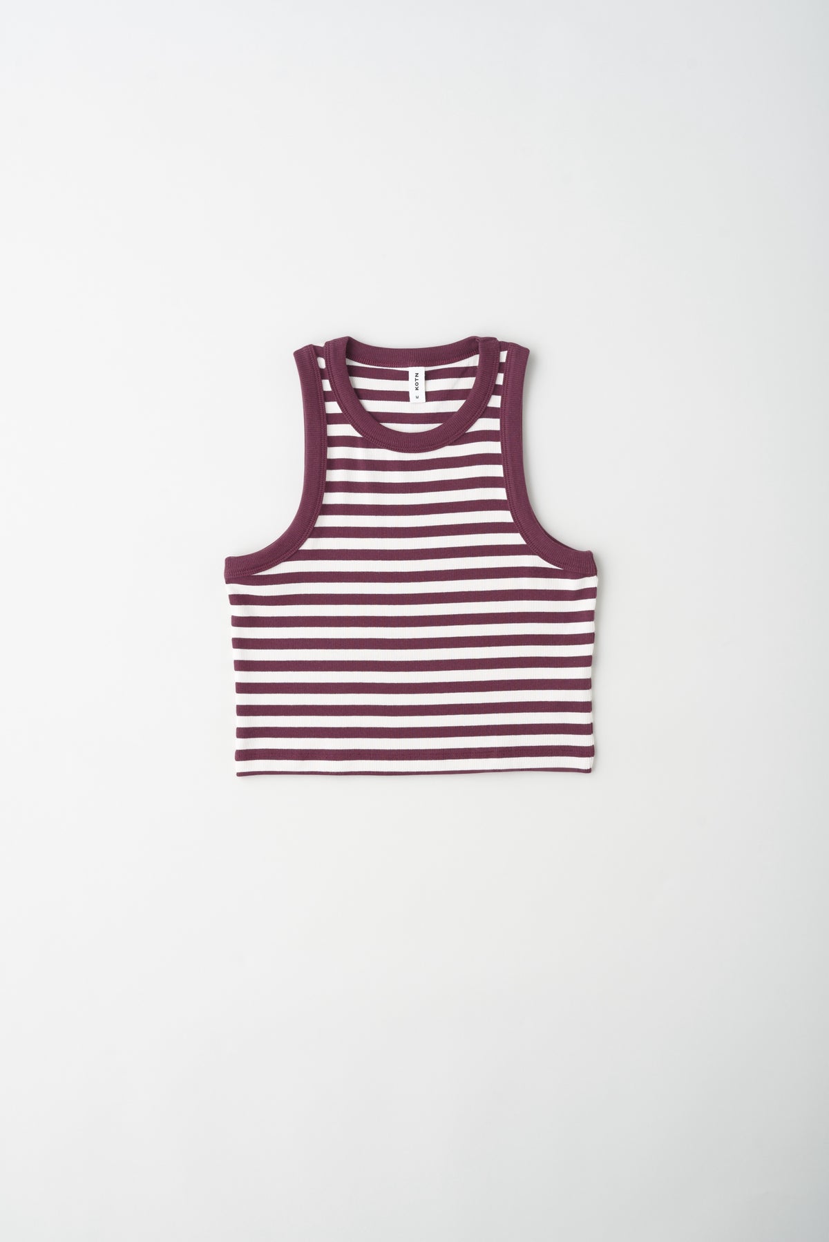 Women's Crop Racer Tank in Lily Pad/Marsh Stripe