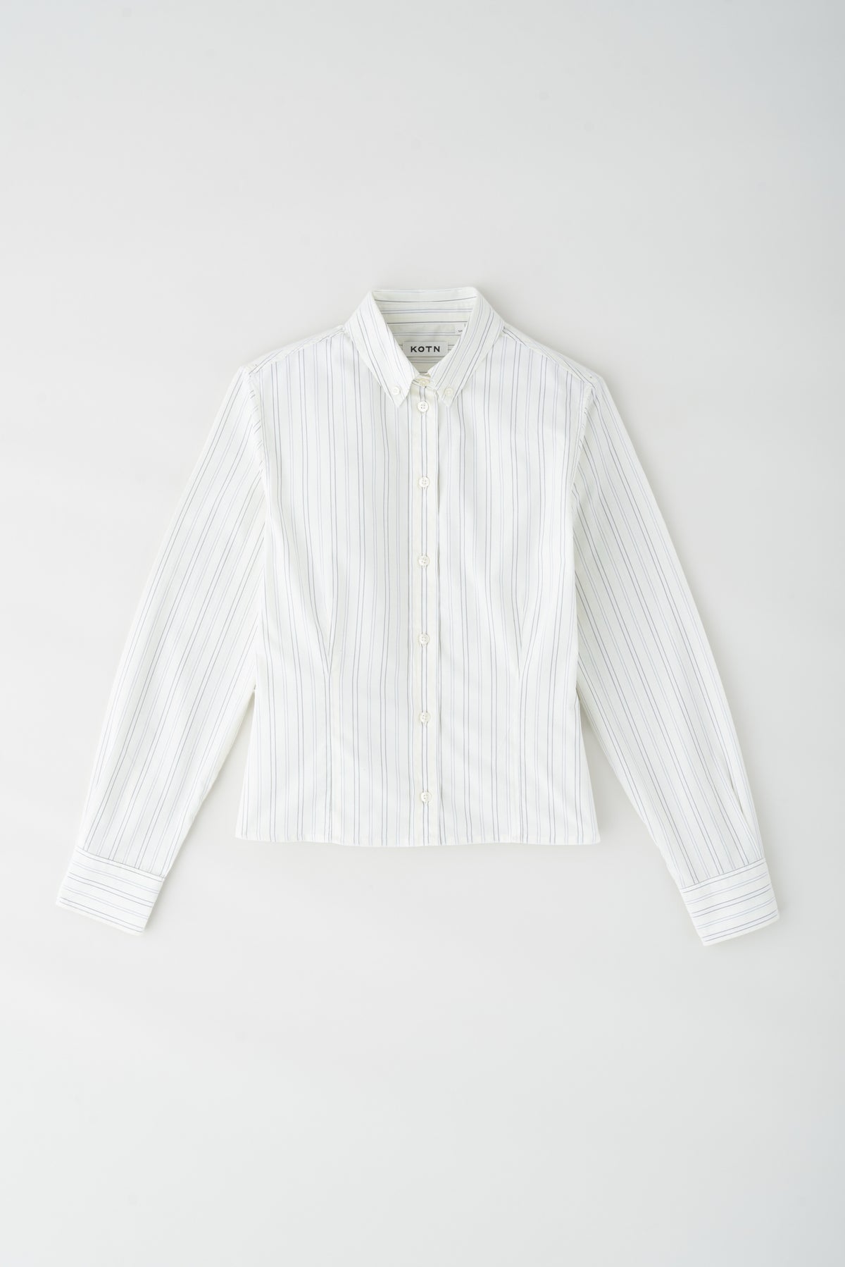 Chemise ajustée pour femme en rayures Marshmallow